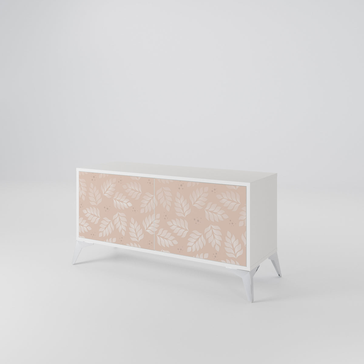 LEAVES ON BEIGE Kompaktní dvoudveřový TV stolek