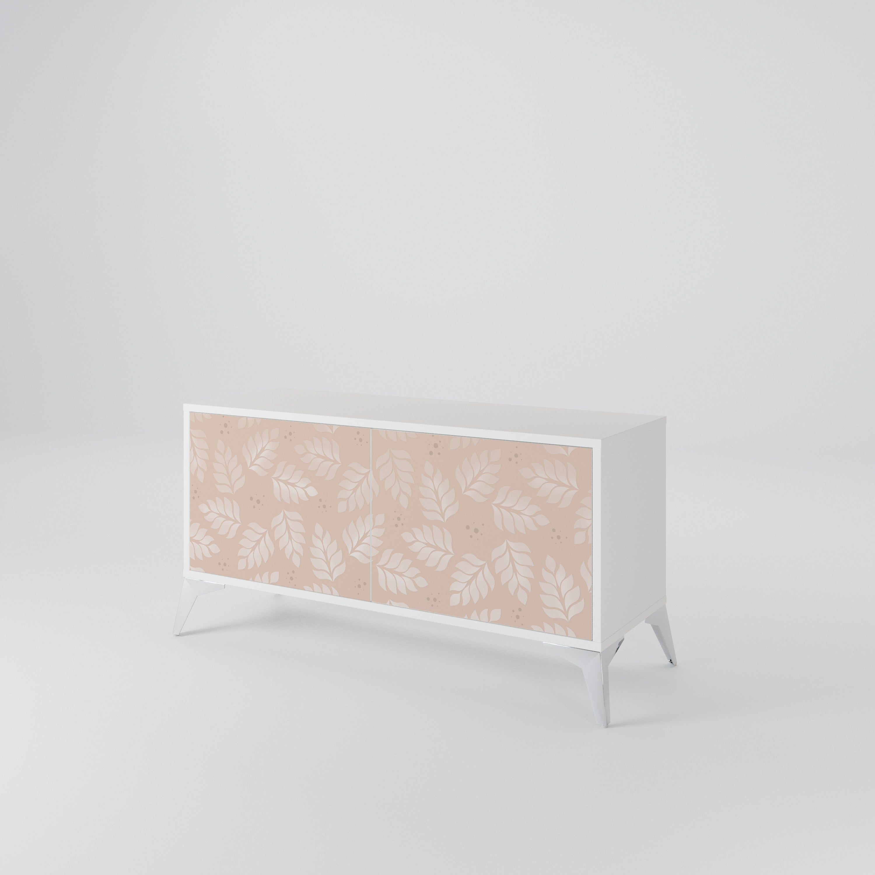 LEAVES ON BEIGE Kompaktní dvoudveřový TV stolek