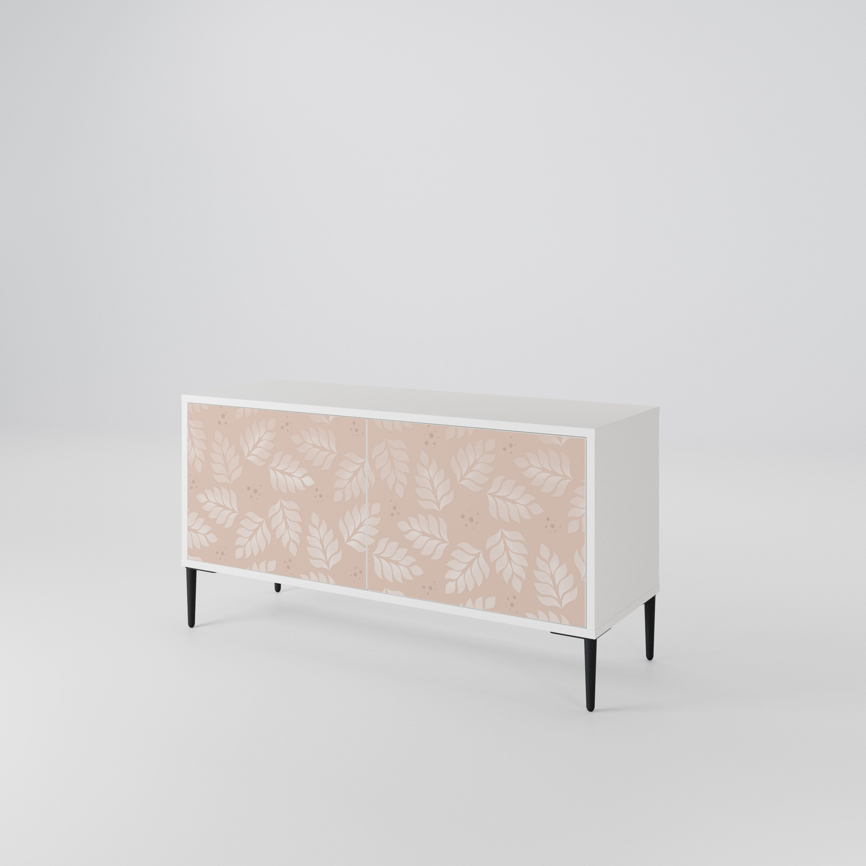 LEAVES ON BEIGE Kompaktní dvoudveřový TV stolek