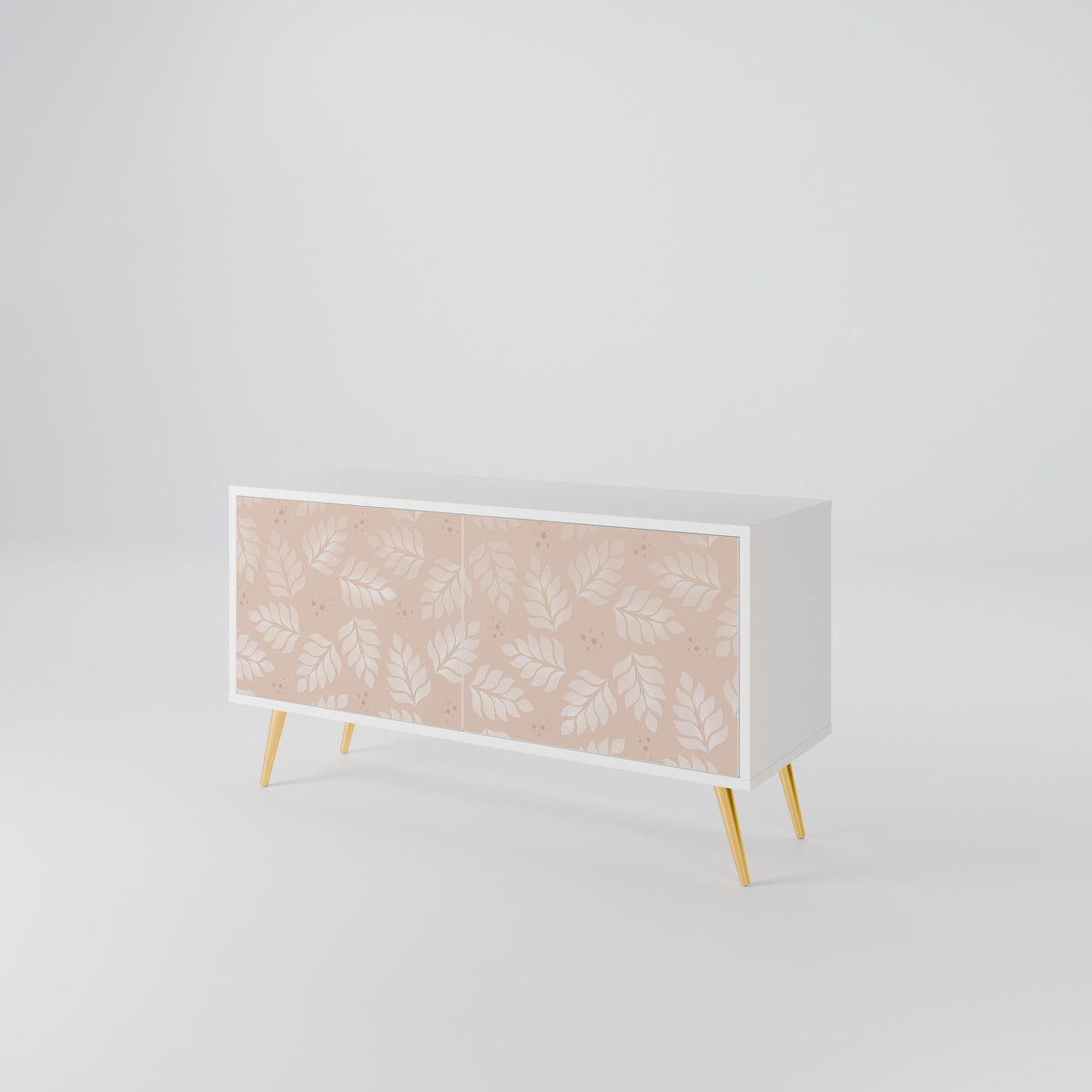 LEAVES ON BEIGE Kompaktní dvoudveřový TV stolek