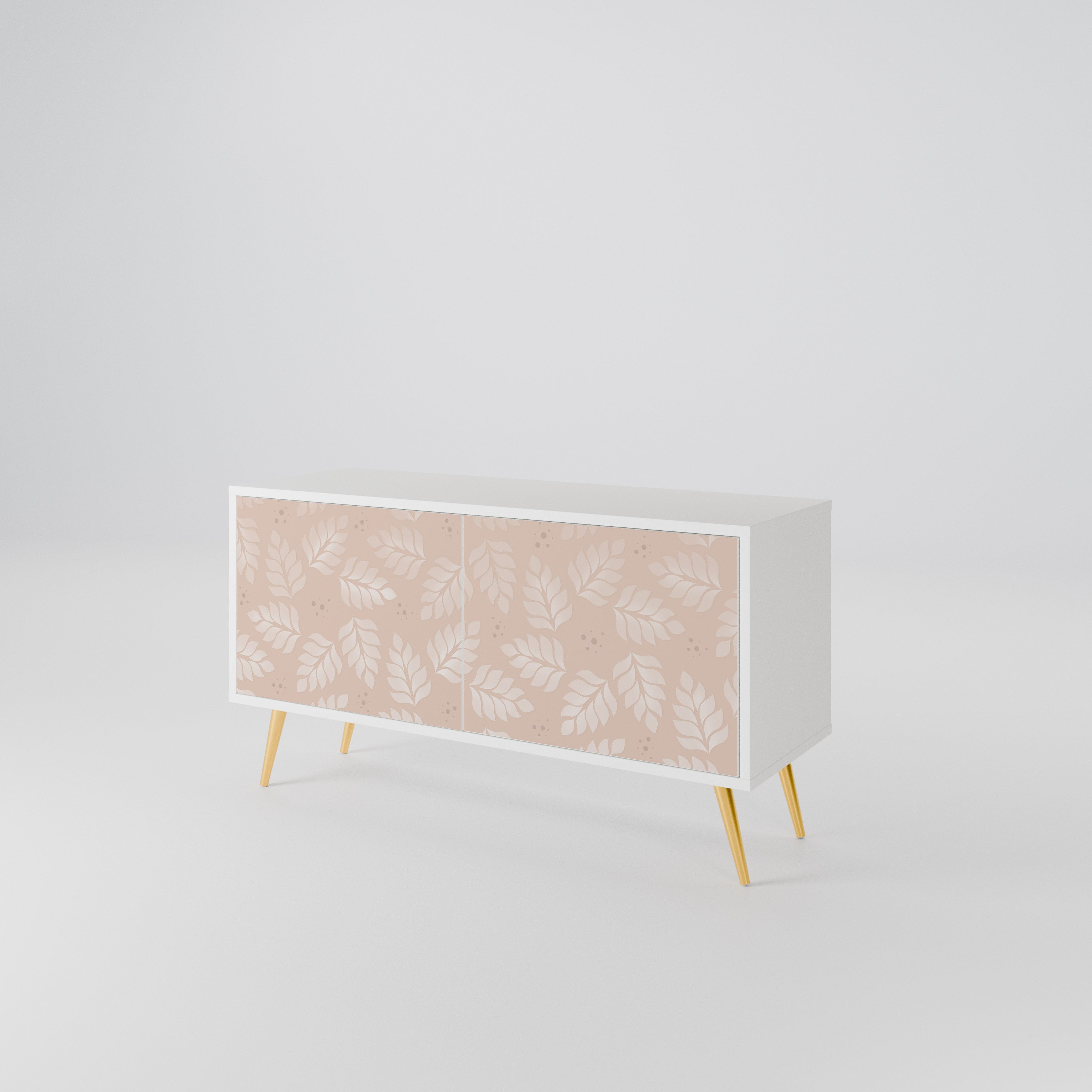 LEAVES ON BEIGE Kompaktní dvoudveřový TV stolek