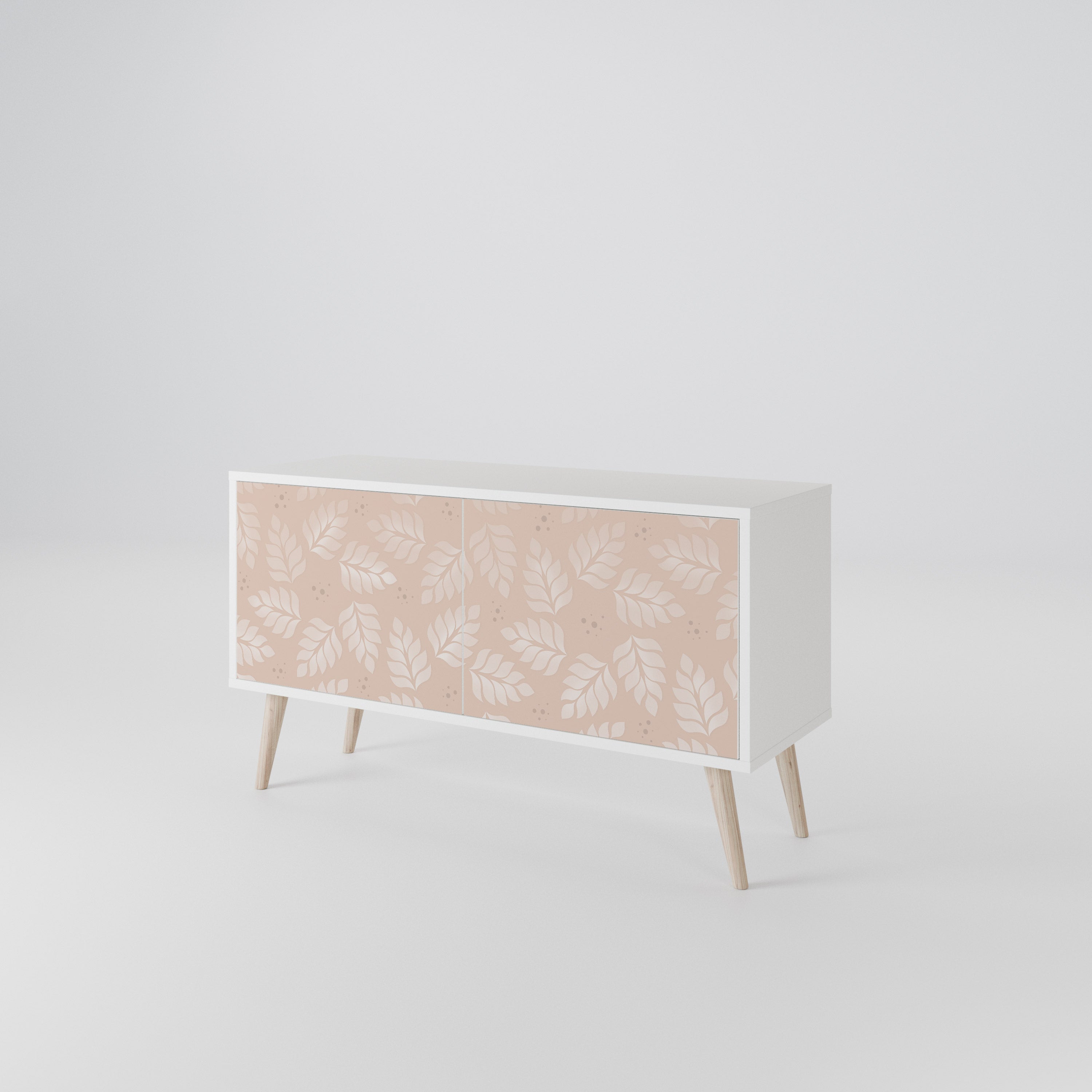 LEAVES ON BEIGE Kompaktní dvoudveřový TV stolek