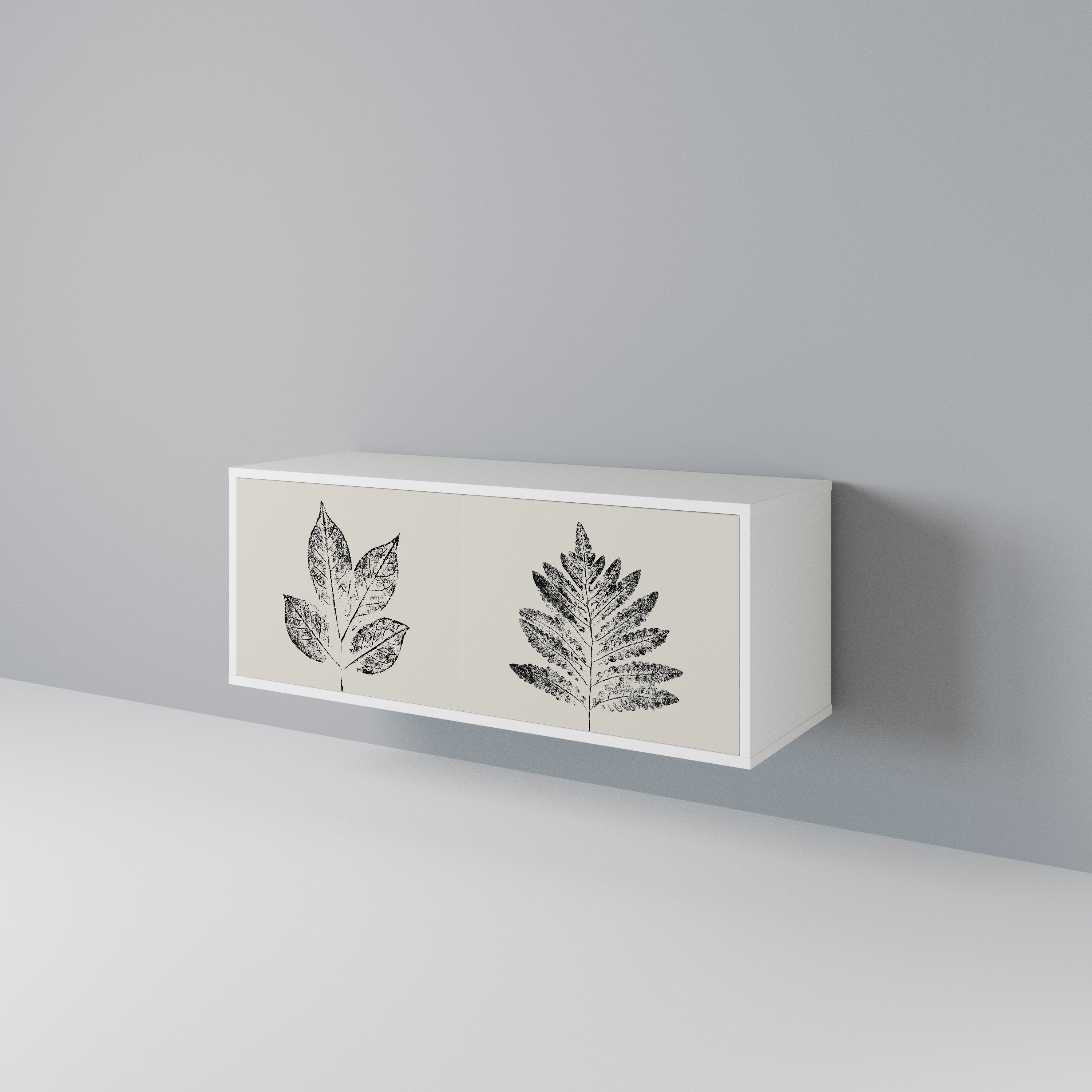LEAFY STAMPS Kompaktní dvoudveřový TV stolek