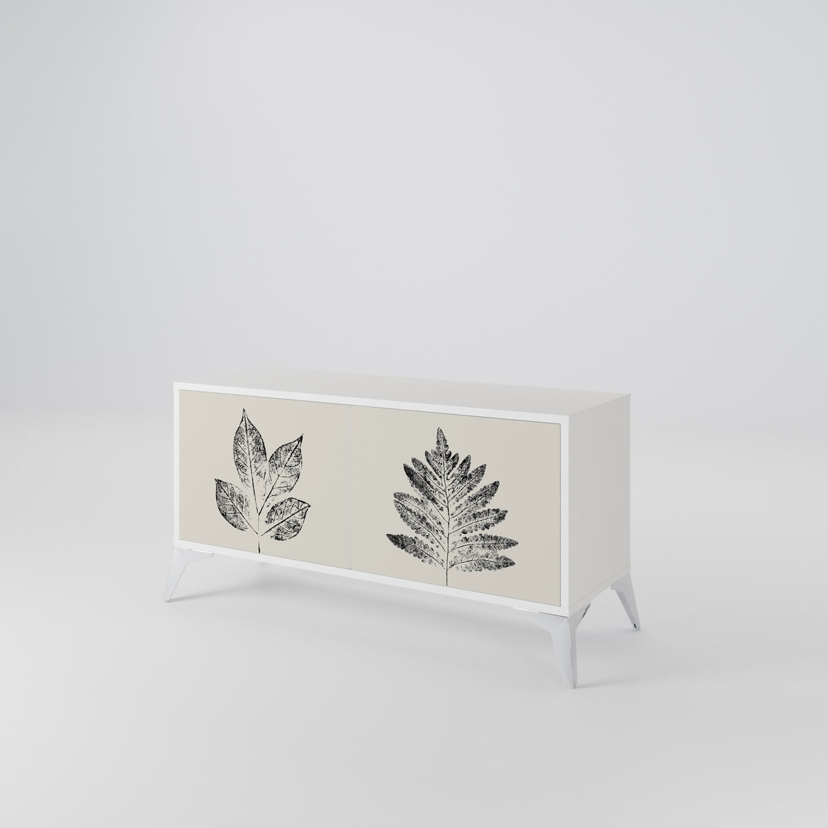 LEAFY STAMPS Kompaktní dvoudveřový TV stolek