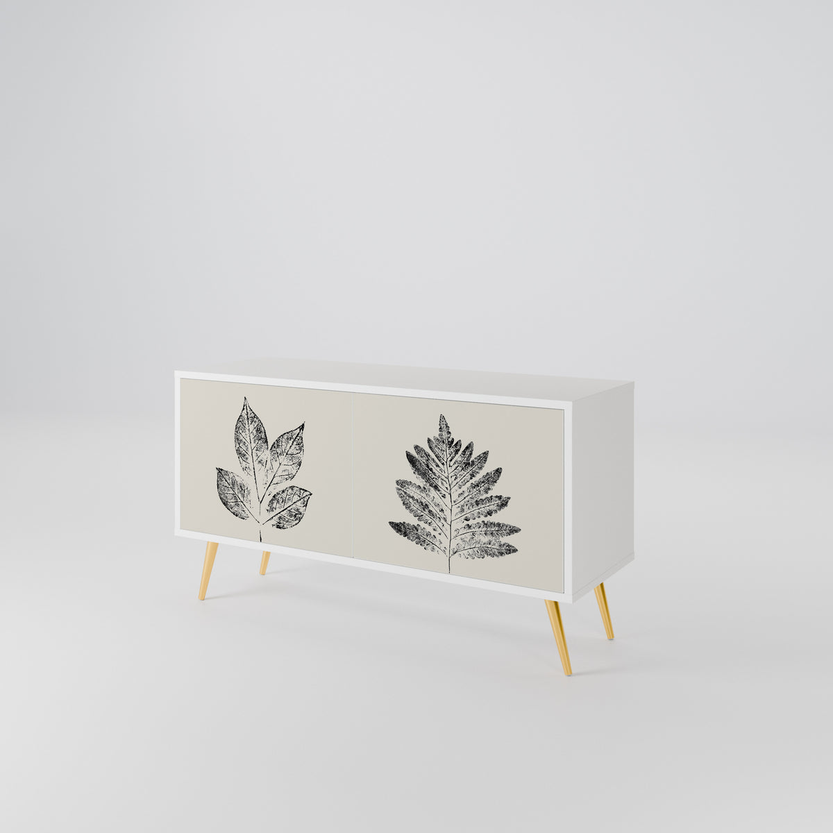 LEAFY STAMPS Kompaktní dvoudveřový TV stolek
