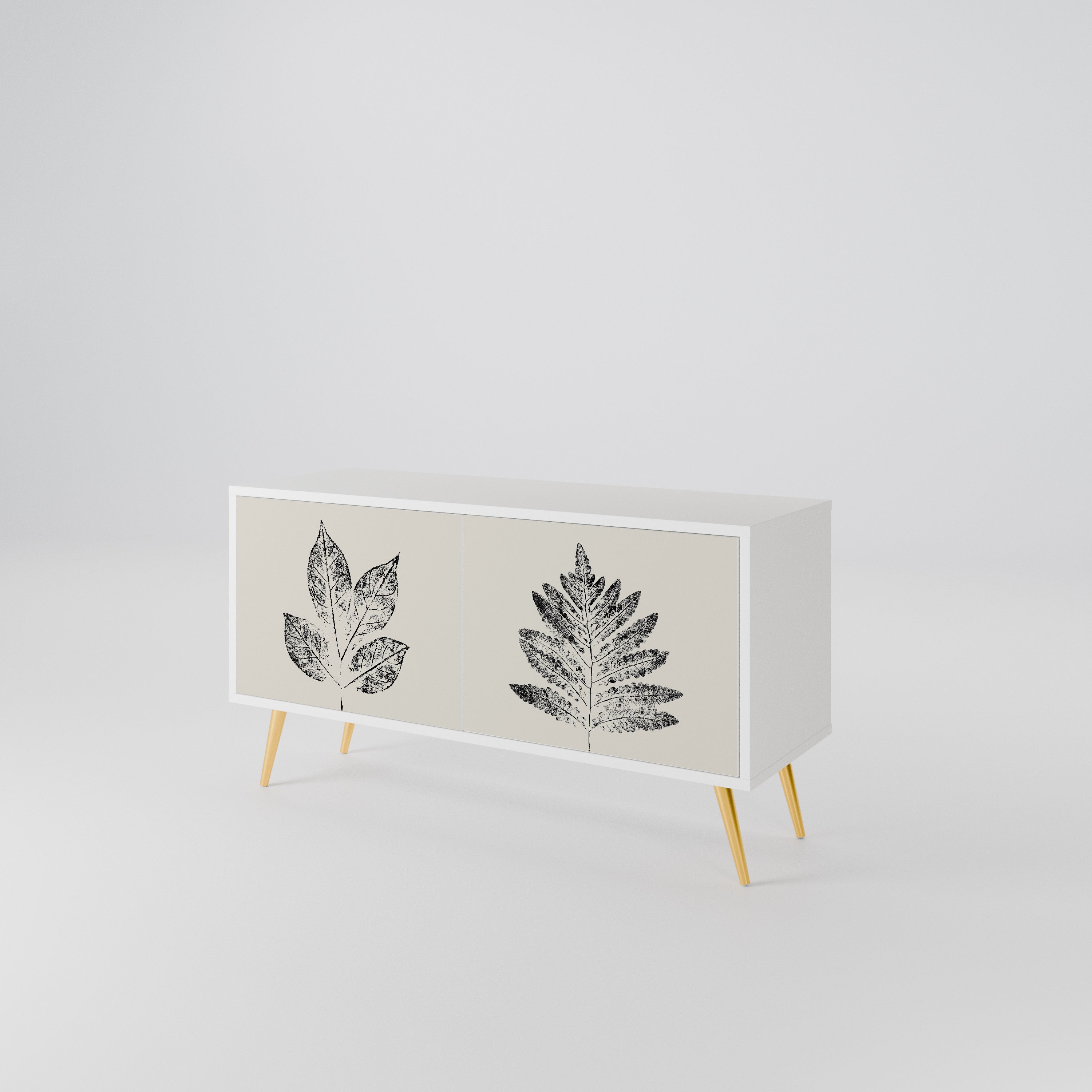 LEAFY STAMPS Kompaktní dvoudveřový TV stolek