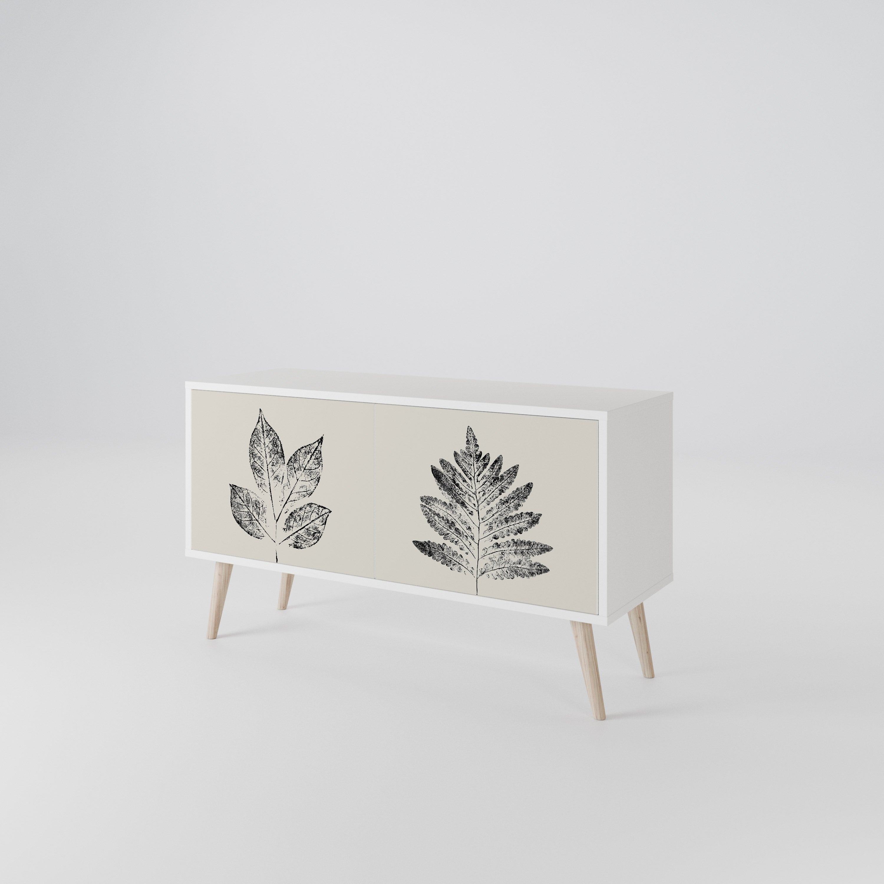 LEAFY STAMPS Kompaktní dvoudveřový TV stolek