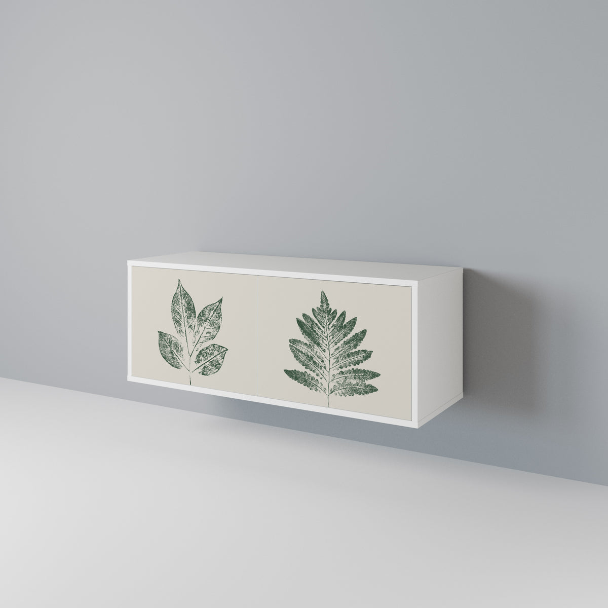 GREEN LEAFY STAMPS Kompaktní dvoudveřový TV stolek