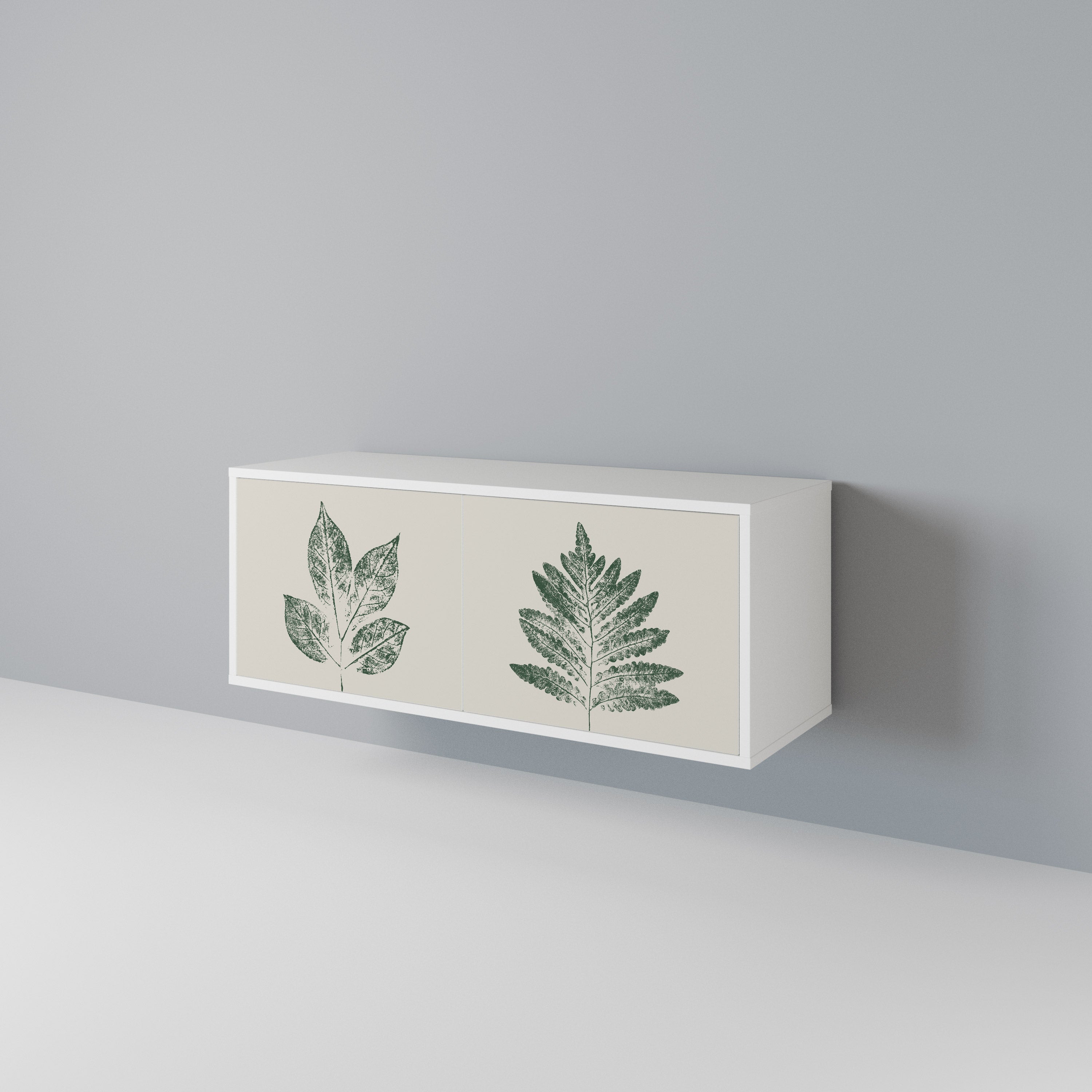 GREEN LEAFY STAMPS Kompaktní dvoudveřový TV stolek