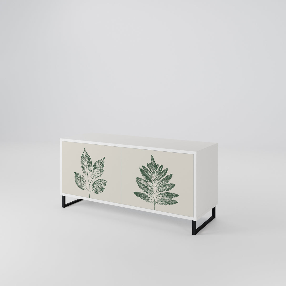 GREEN LEAFY STAMPS Kompaktní dvoudveřový TV stolek