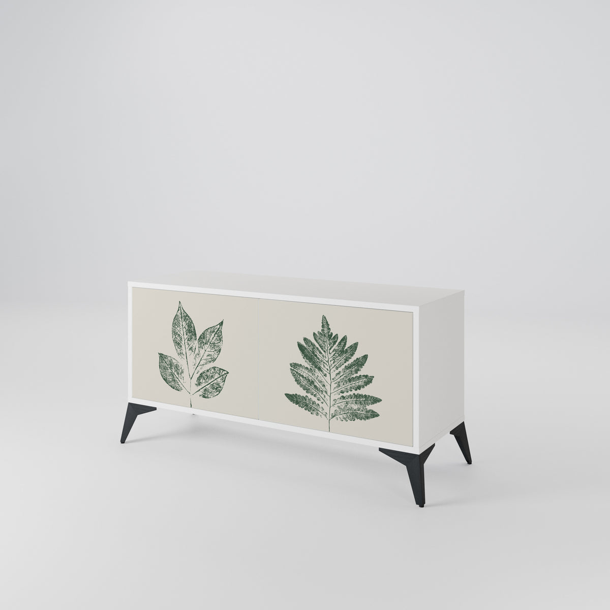 GREEN LEAFY STAMPS Kompaktní dvoudveřový TV stolek