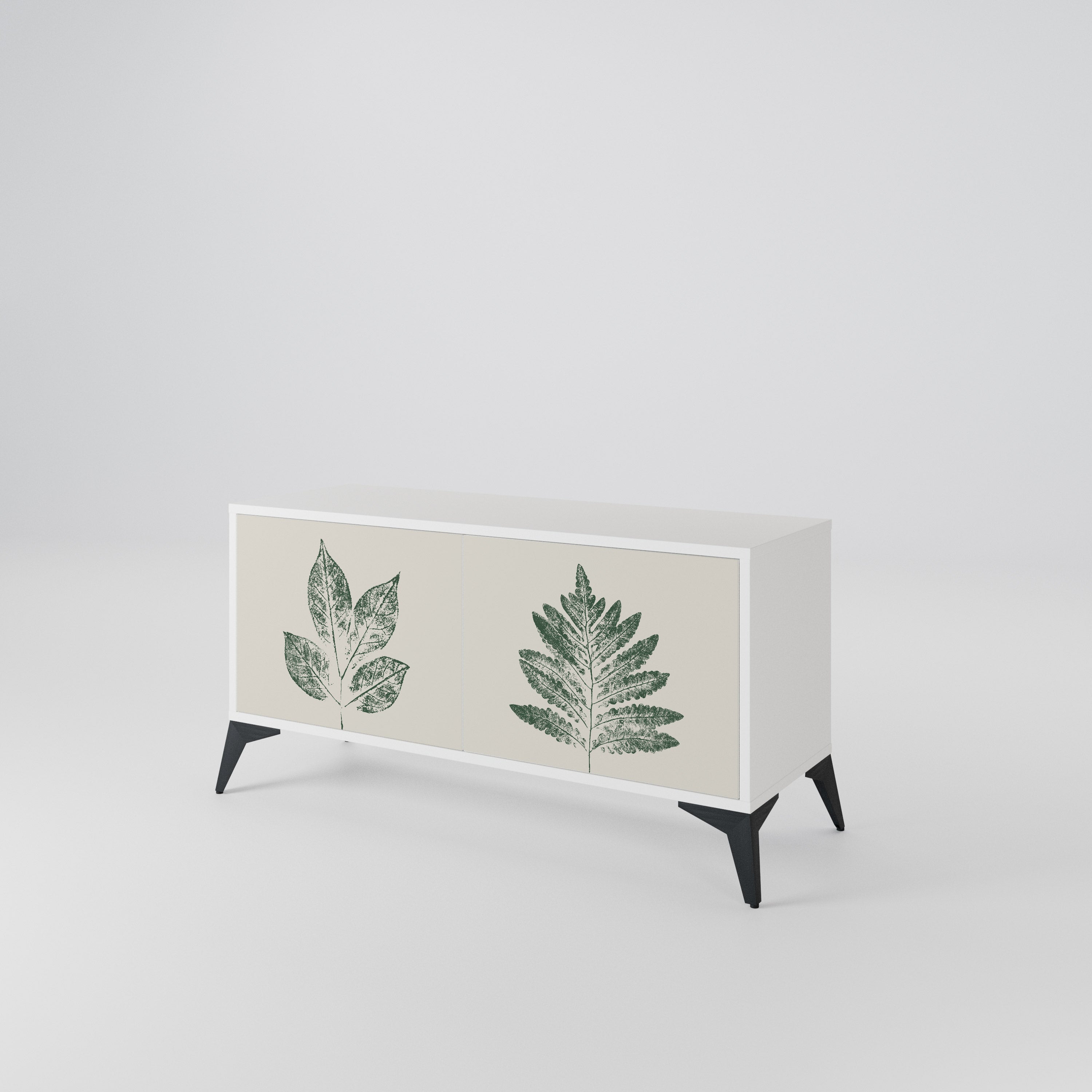 GREEN LEAFY STAMPS Kompaktní dvoudveřový TV stolek