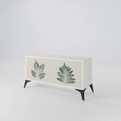 GREEN LEAFY STAMPS Kompaktní dvoudveřový TV stolek