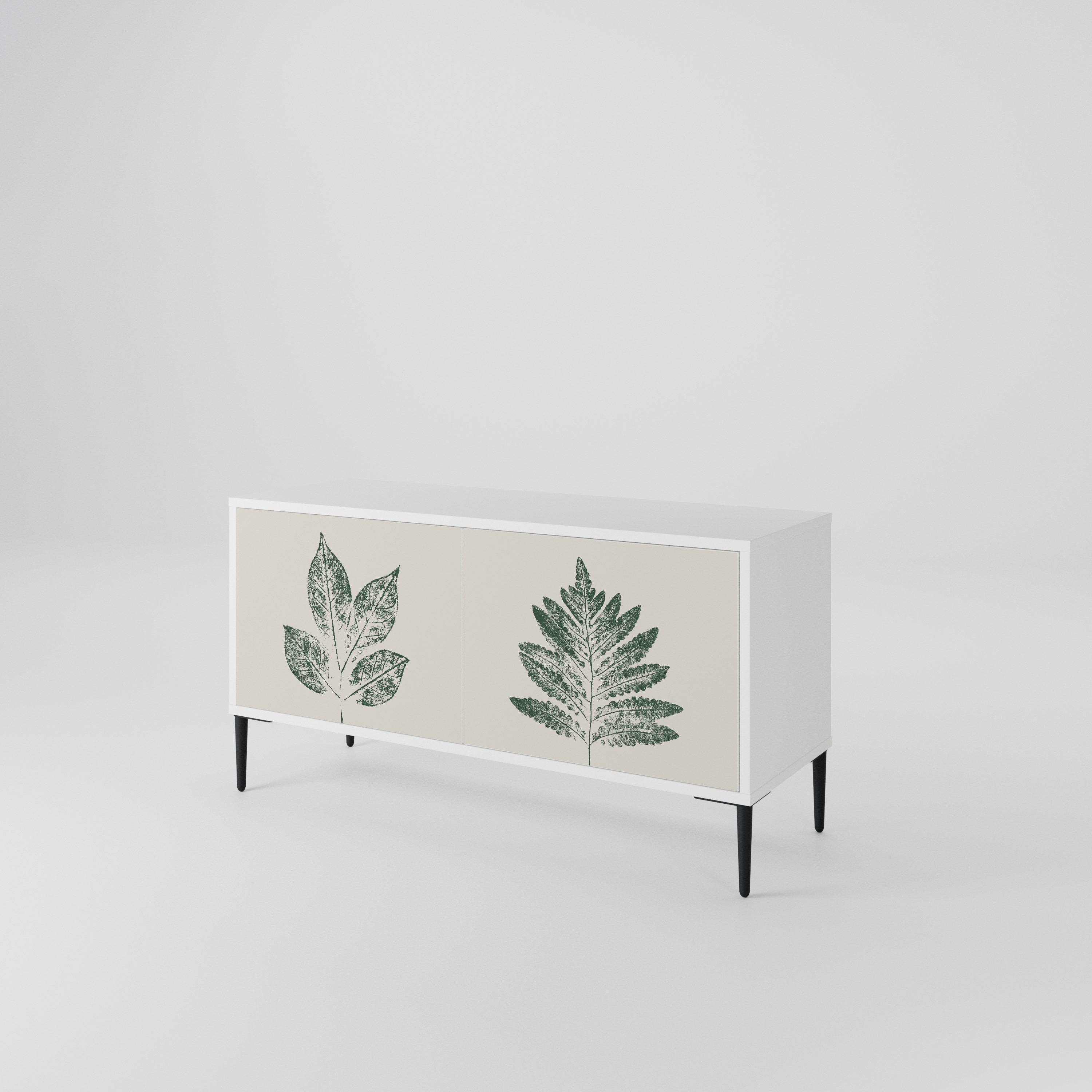 GREEN LEAFY STAMPS Kompaktní dvoudveřový TV stolek
