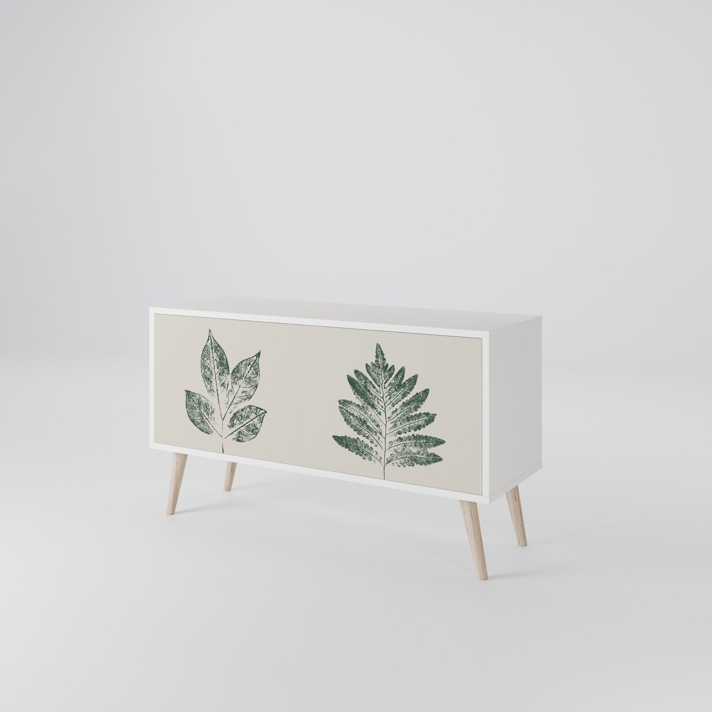GREEN LEAFY STAMPS Kompaktní dvoudveřový TV stolek