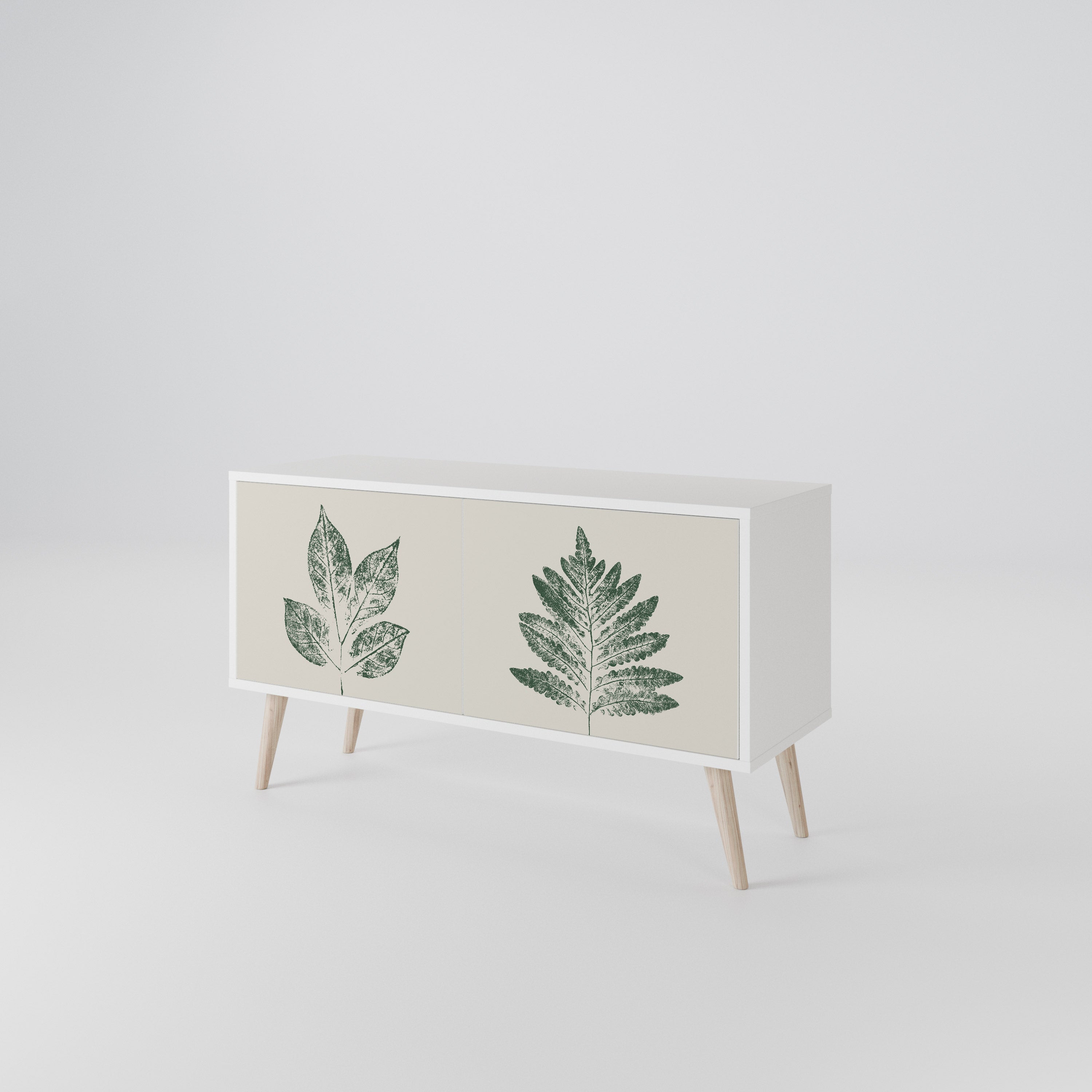 GREEN LEAFY STAMPS Kompaktní dvoudveřový TV stolek