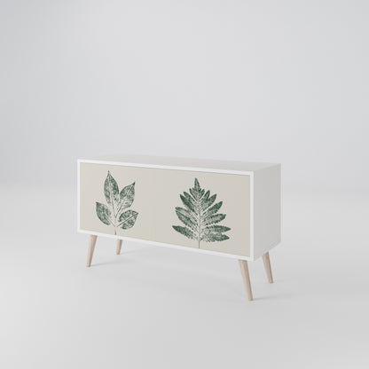 GREEN LEAFY STAMPS Kompaktní dvoudveřový TV stolek