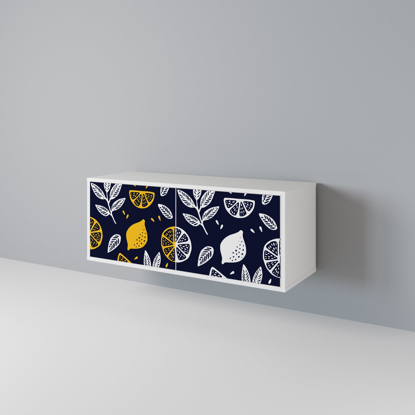 CITRUS BLACK AND WHITE Kompaktní dvoudveřový TV stolek
