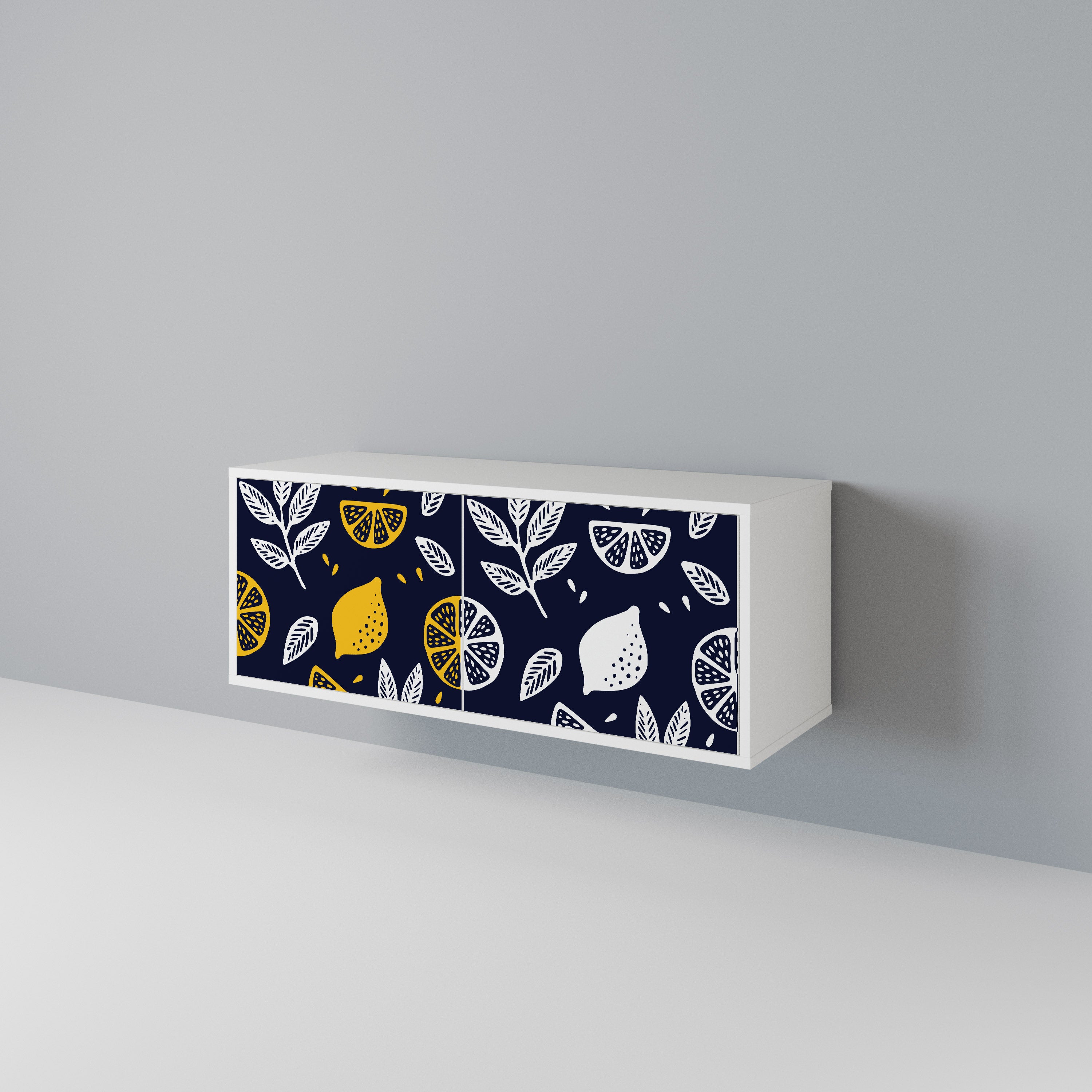 CITRUS BLACK AND WHITE Kompaktní dvoudveřový TV stolek