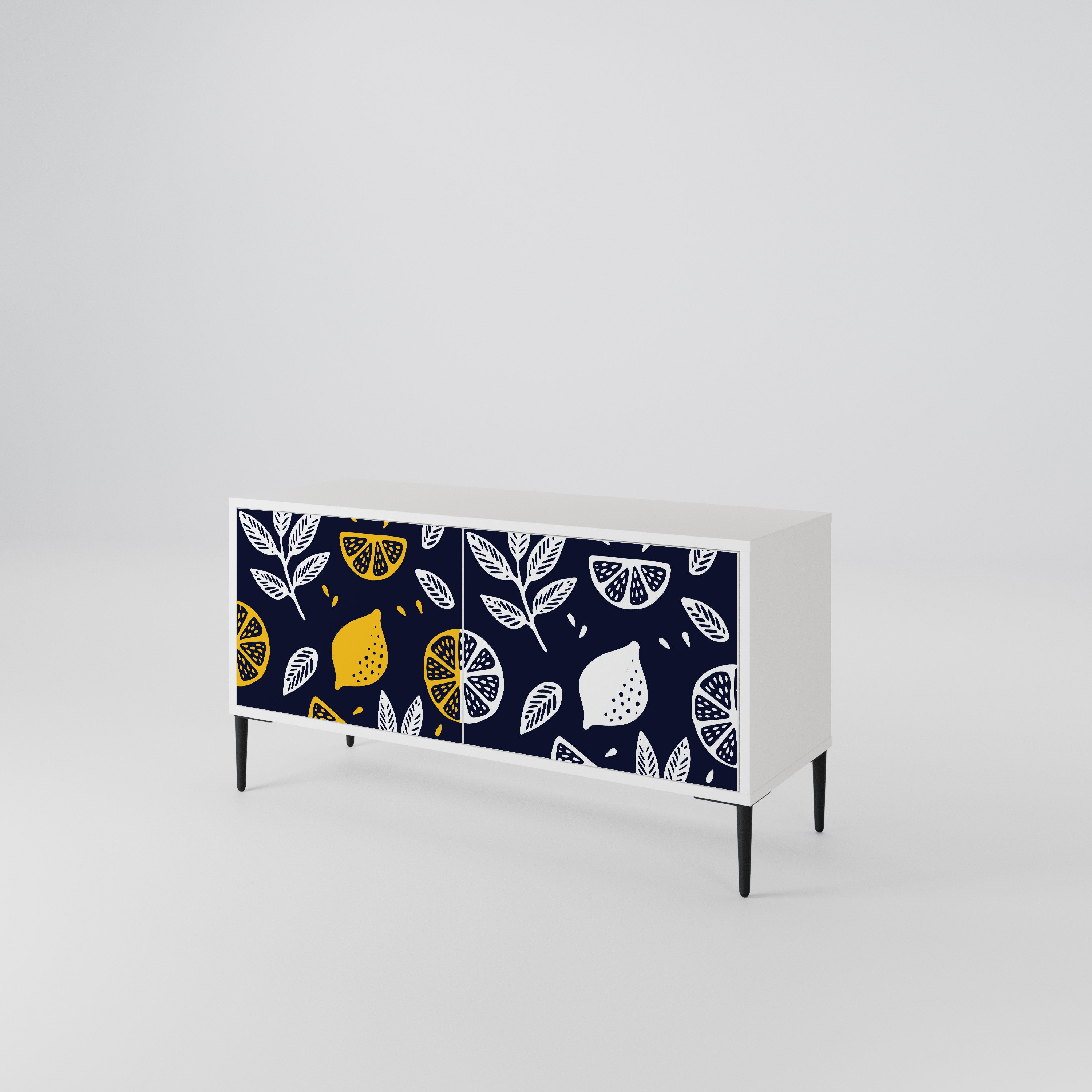 CITRUS BLACK AND WHITE Kompaktní dvoudveřový TV stolek