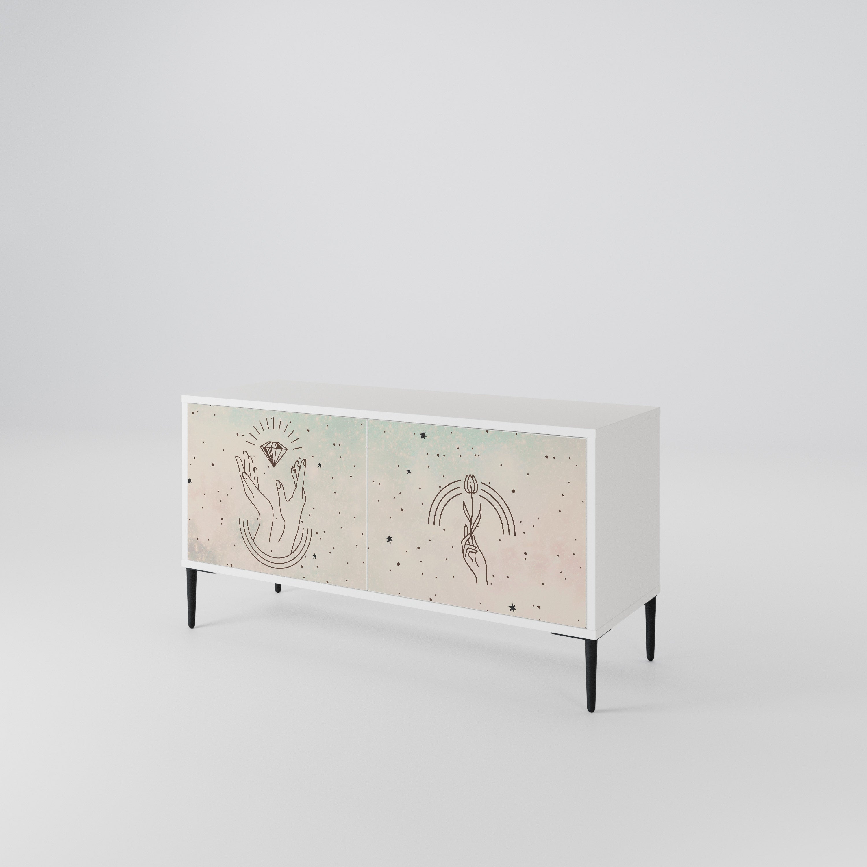 DELICATE BEAUTY Kompaktní dvoudveřový TV stolek