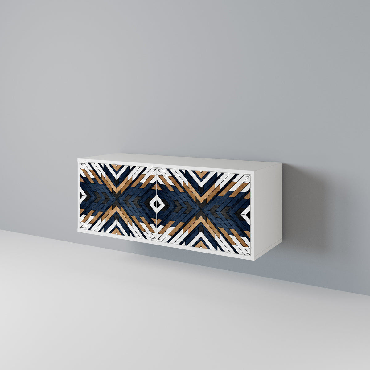 ARTFUL GEOMETRY Kompaktní dvoudveřový TV stolek
