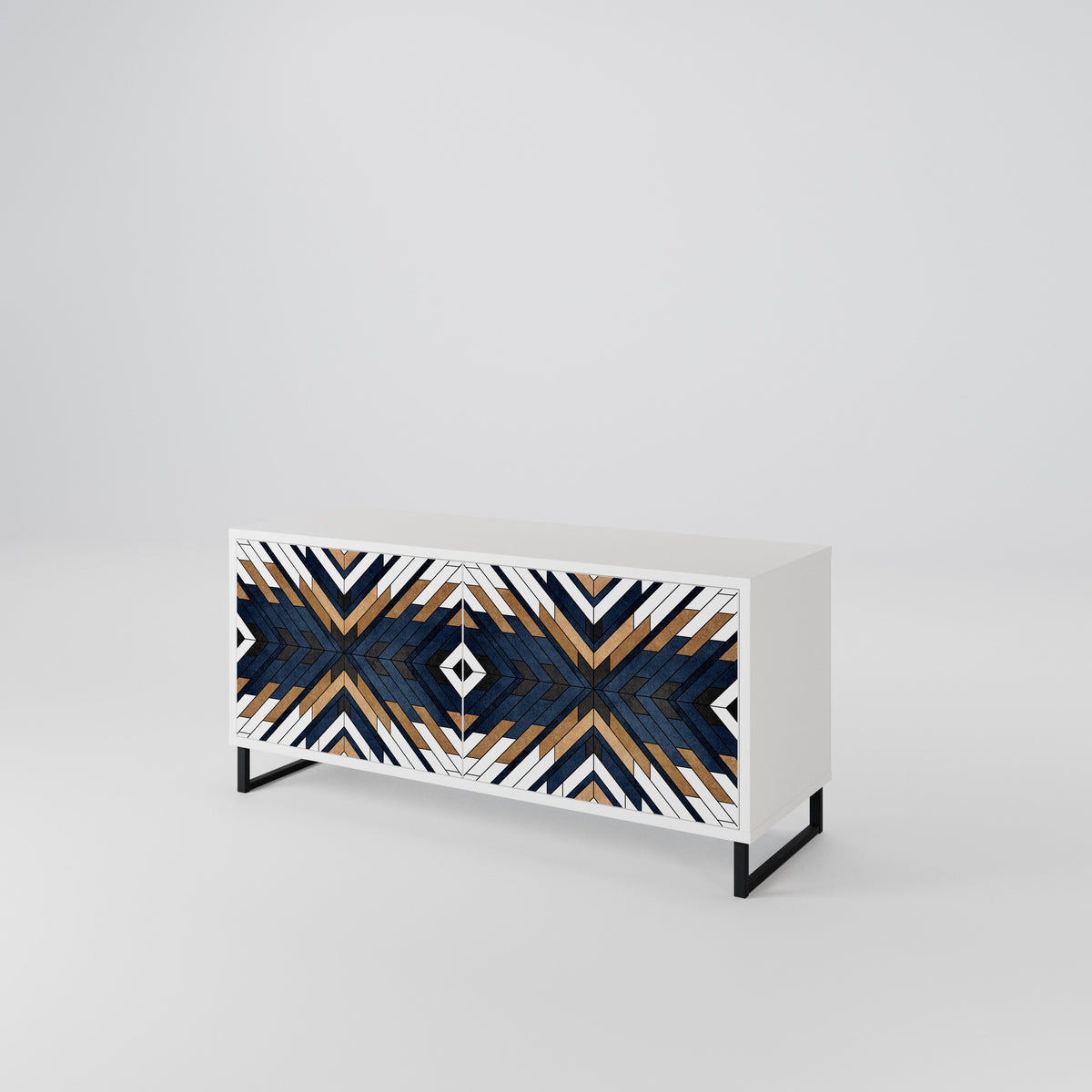 ARTFUL GEOMETRY Kompaktní dvoudveřový TV stolek