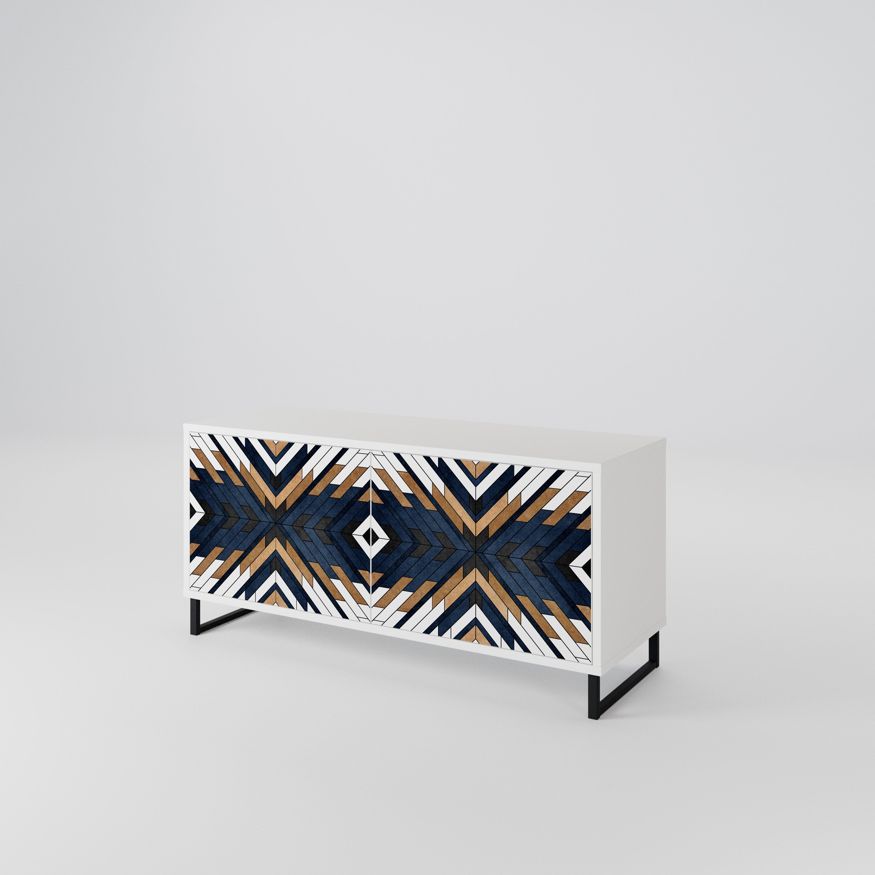 ARTFUL GEOMETRY Kompaktní dvoudveřový TV stolek
