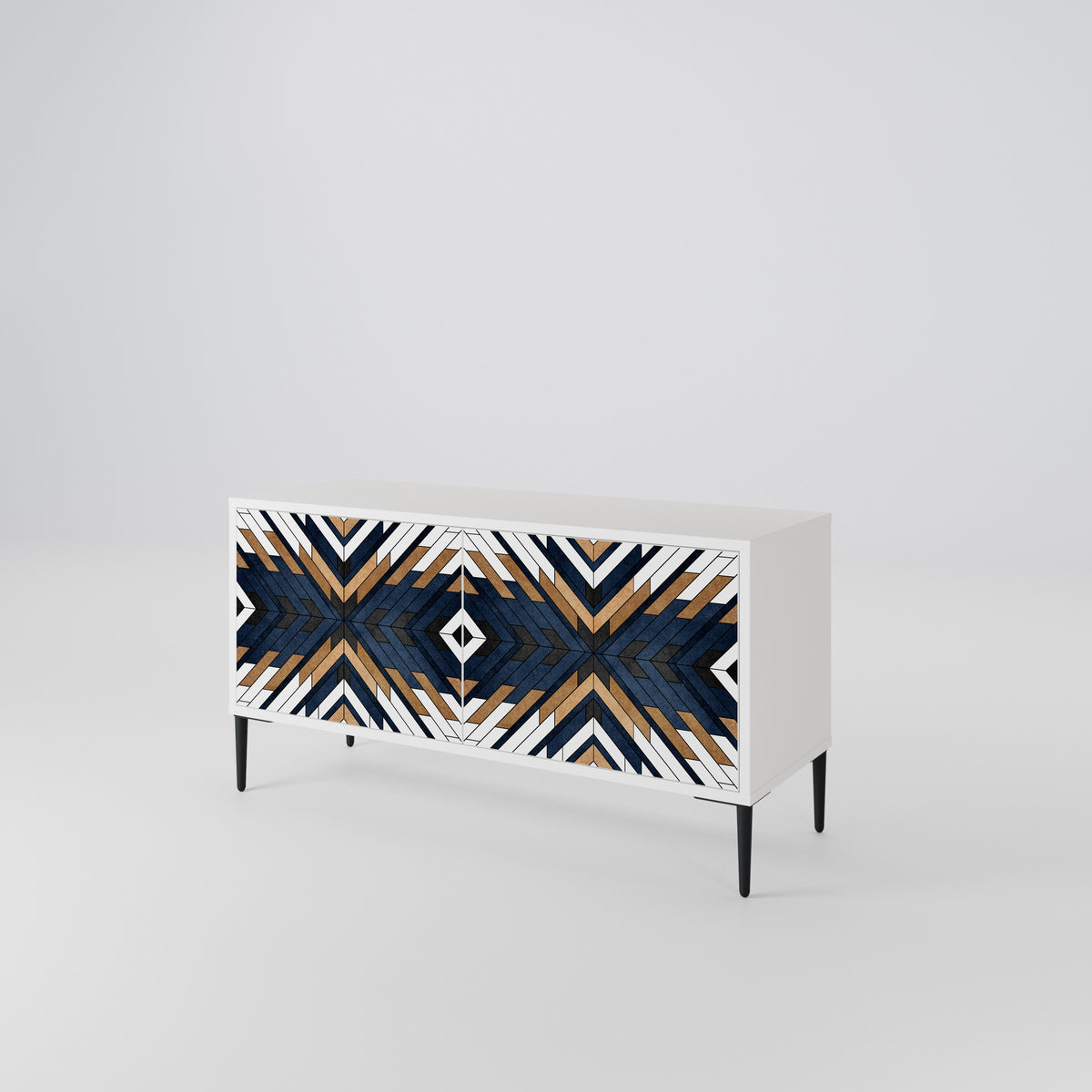 ARTFUL GEOMETRY Kompaktní dvoudveřový TV stolek