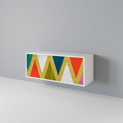 COLORFUL TRIANGLES Kompaktní dvoudveřový TV stolek
