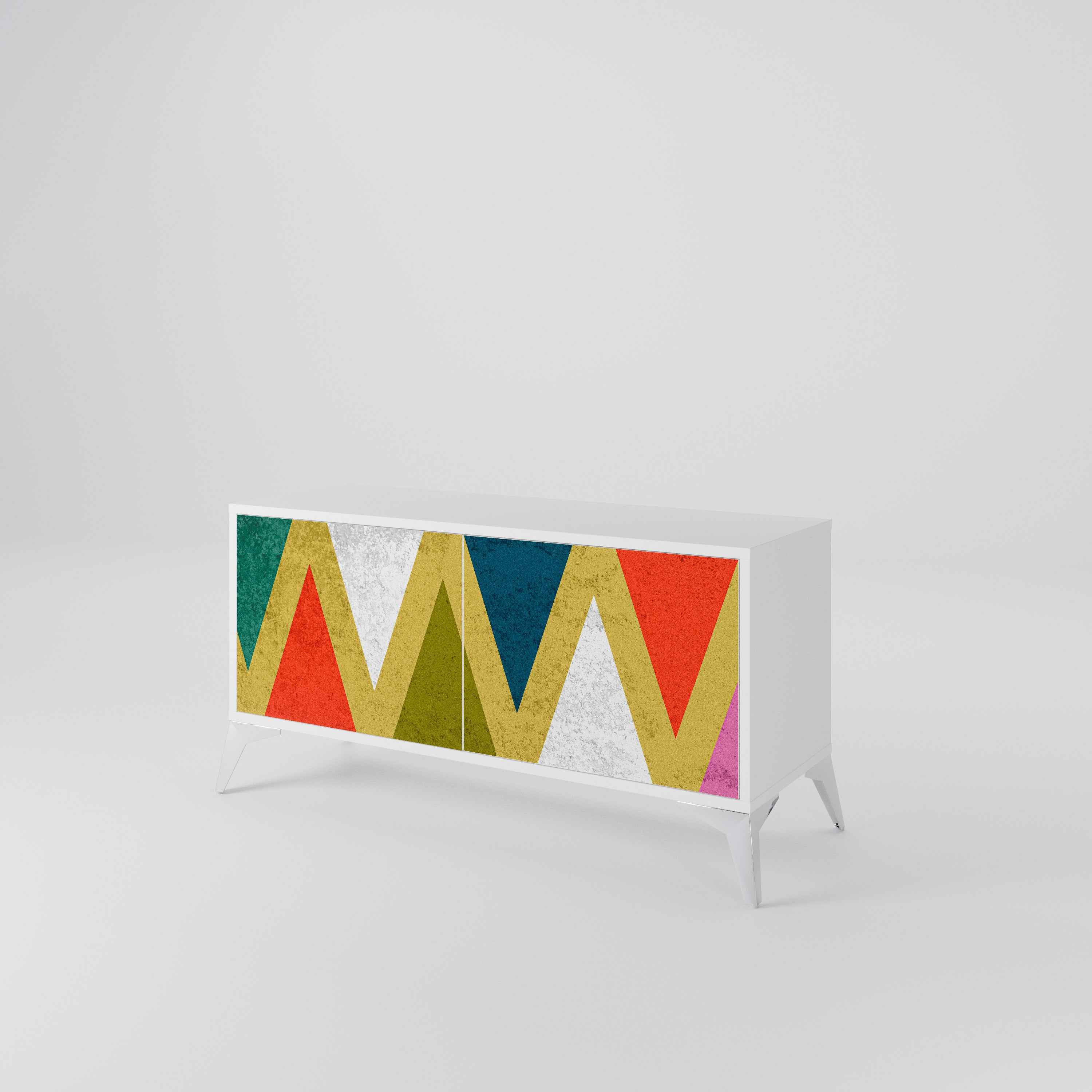 COLORFUL TRIANGLES Kompaktní dvoudveřový TV stolek