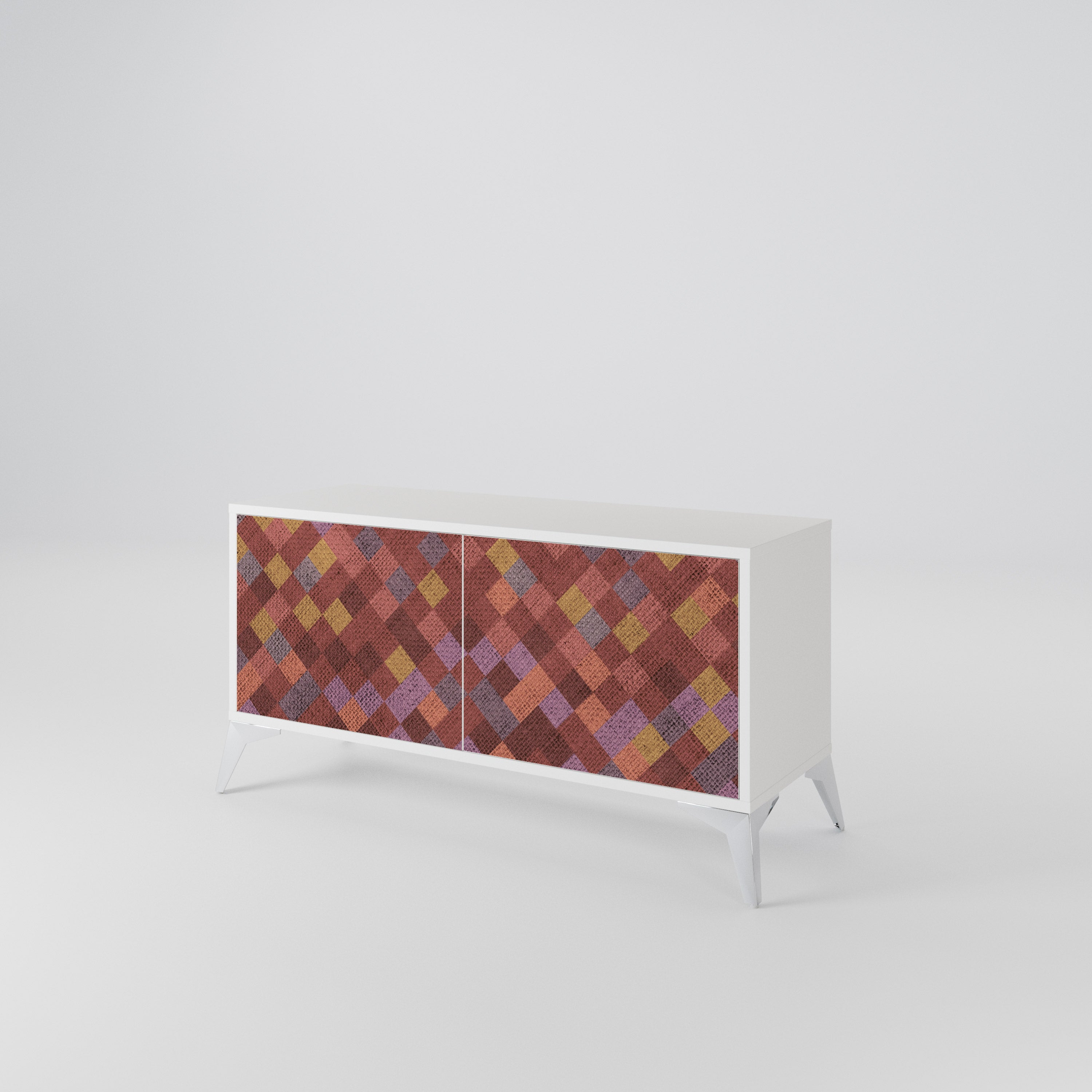PAINTED SQUARES Kompaktní dvoudveřový TV stolek