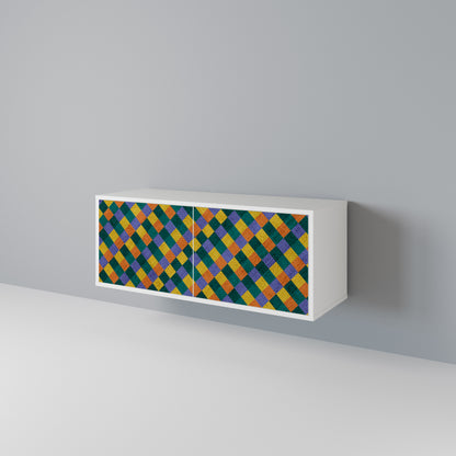 PAINTED SQUARES MIX Kompaktní dvoudveřový TV stolek