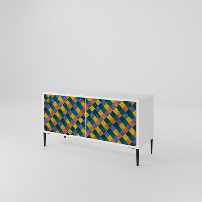 PAINTED SQUARES MIX Kompaktní dvoudveřový TV stolek