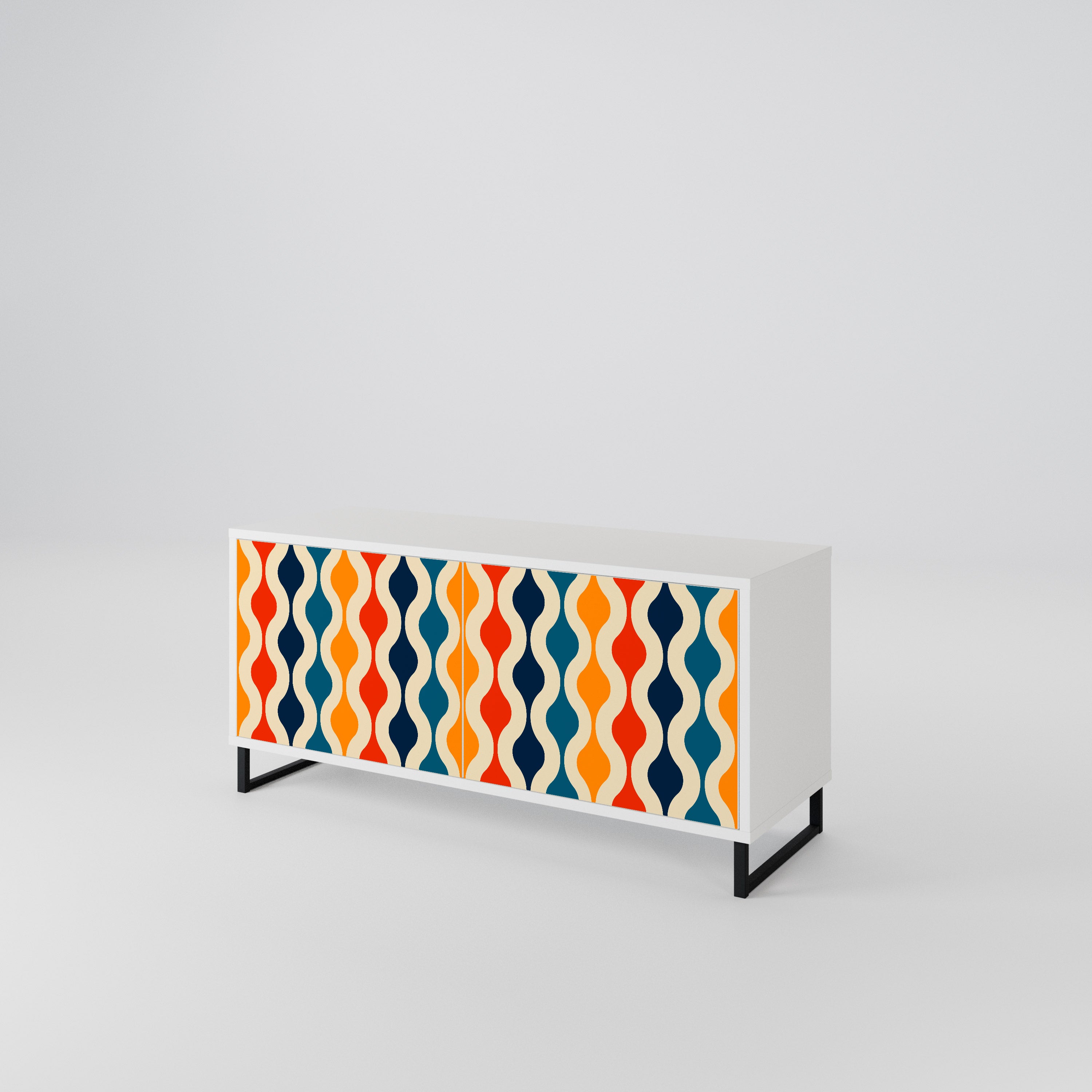COLORFUL NOSTALGIA Kompaktní dvoudveřový TV stolek