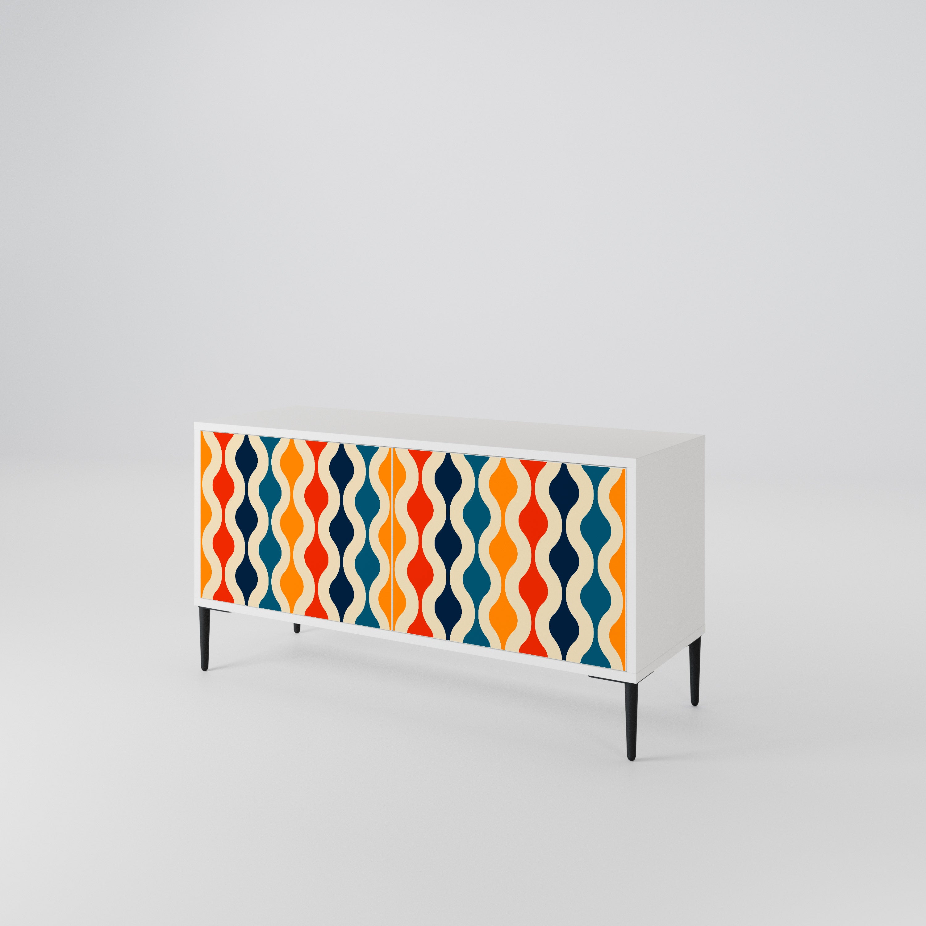 COLORFUL NOSTALGIA Kompaktní dvoudveřový TV stolek