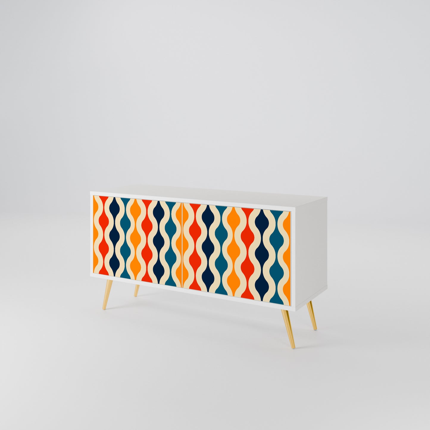COLORFUL NOSTALGIA Kompaktní dvoudveřový TV stolek