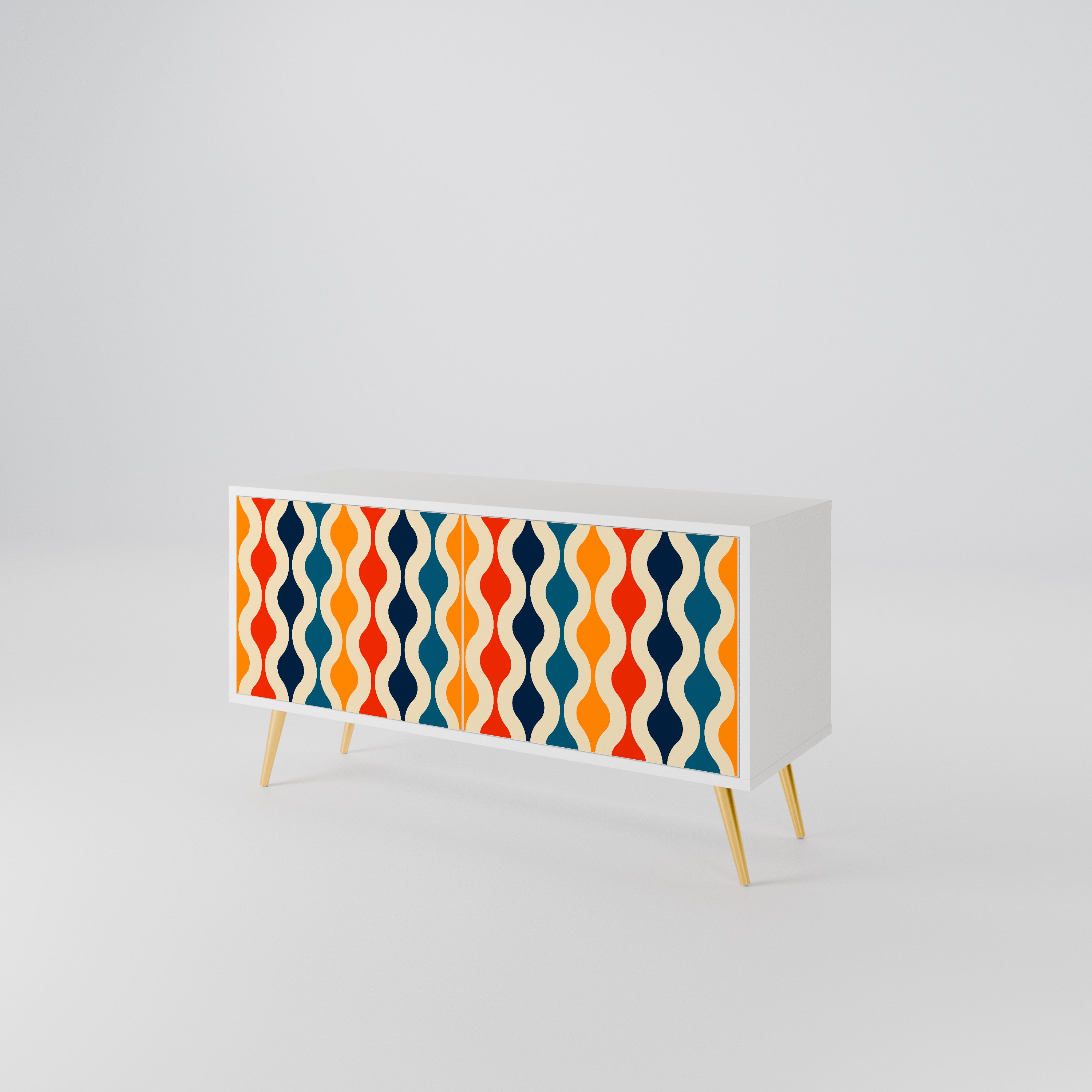 COLORFUL NOSTALGIA Kompaktní dvoudveřový TV stolek