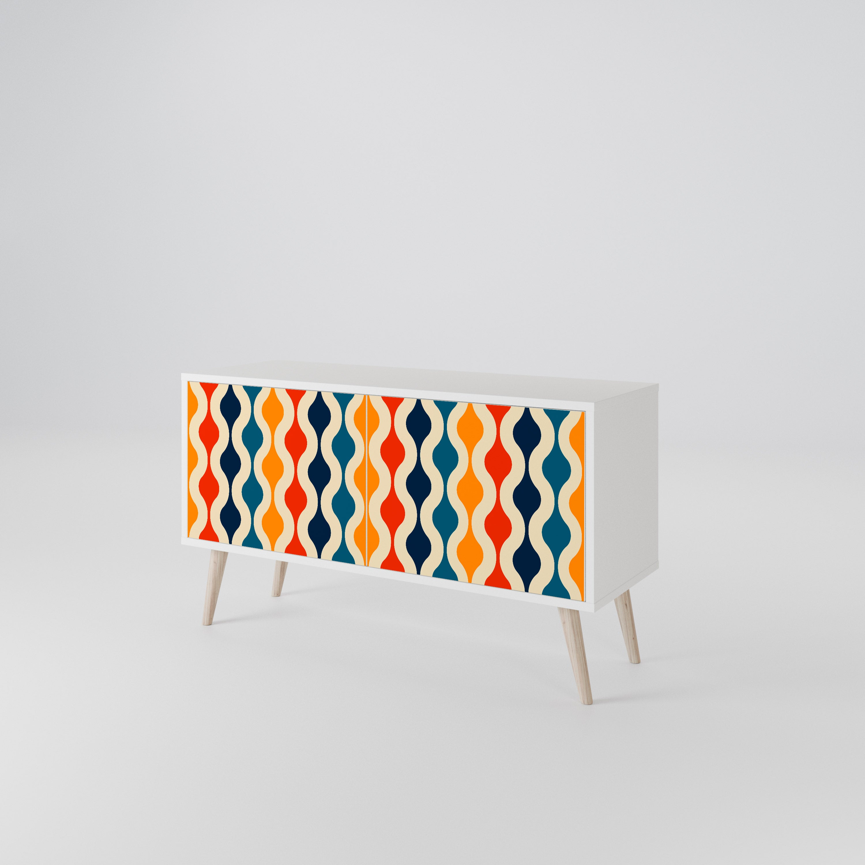 COLORFUL NOSTALGIA Kompaktní dvoudveřový TV stolek