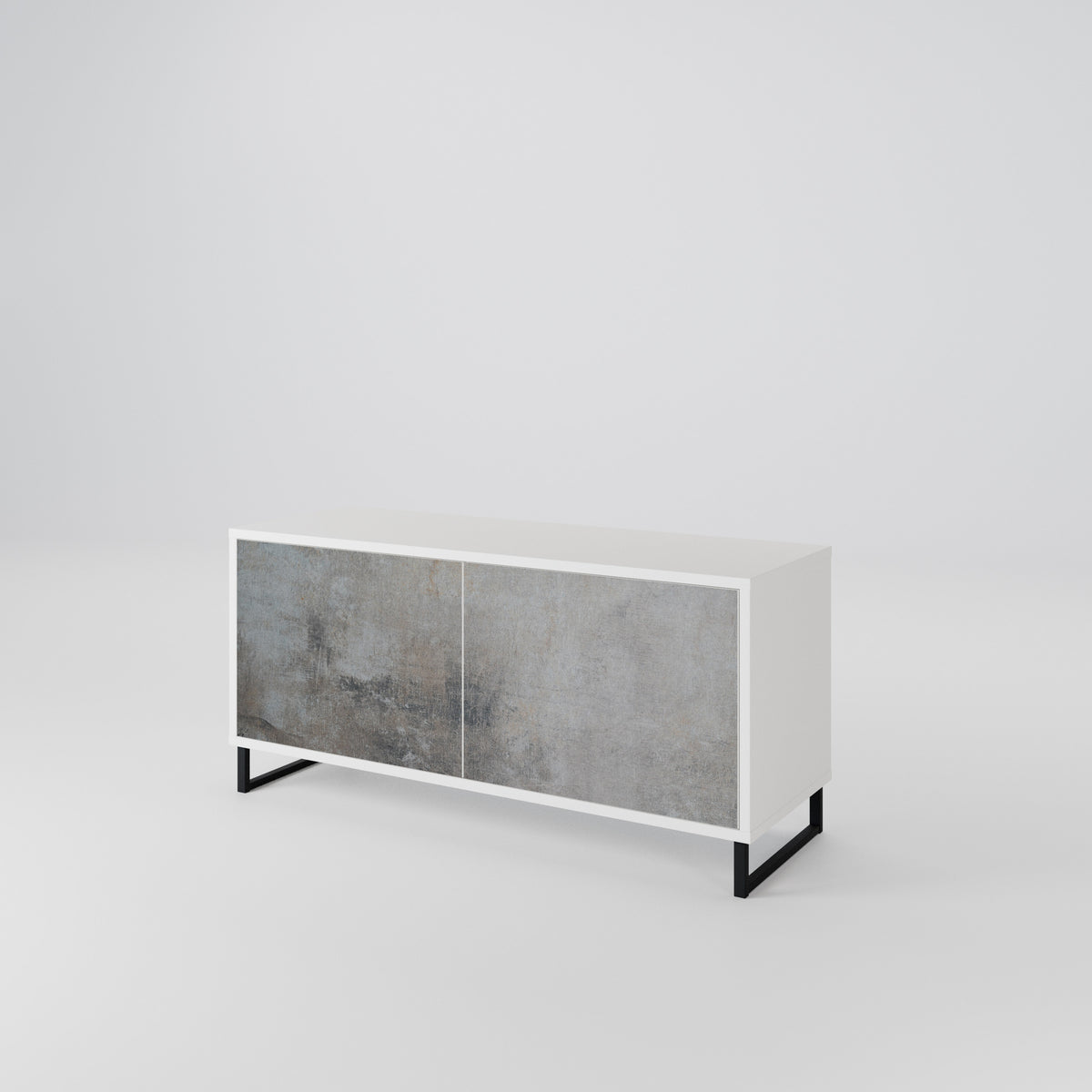 CONCRETE WALL Kompaktní dvoudveřový TV stolek