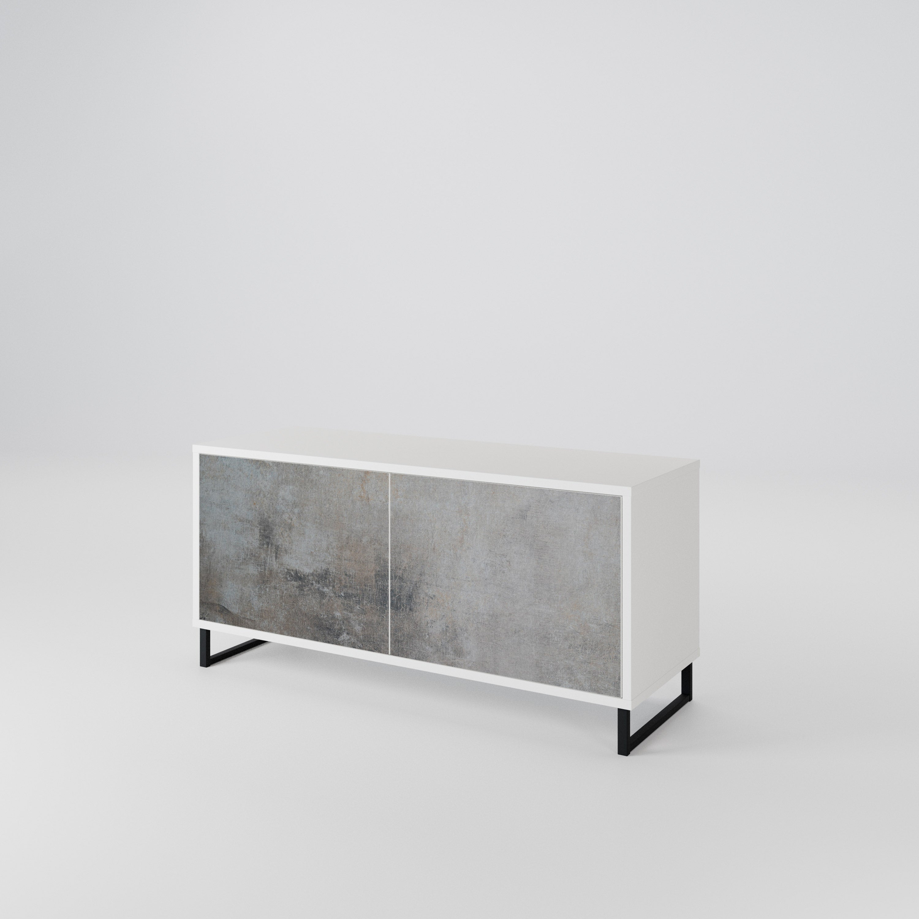 CONCRETE WALL Kompaktní dvoudveřový TV stolek