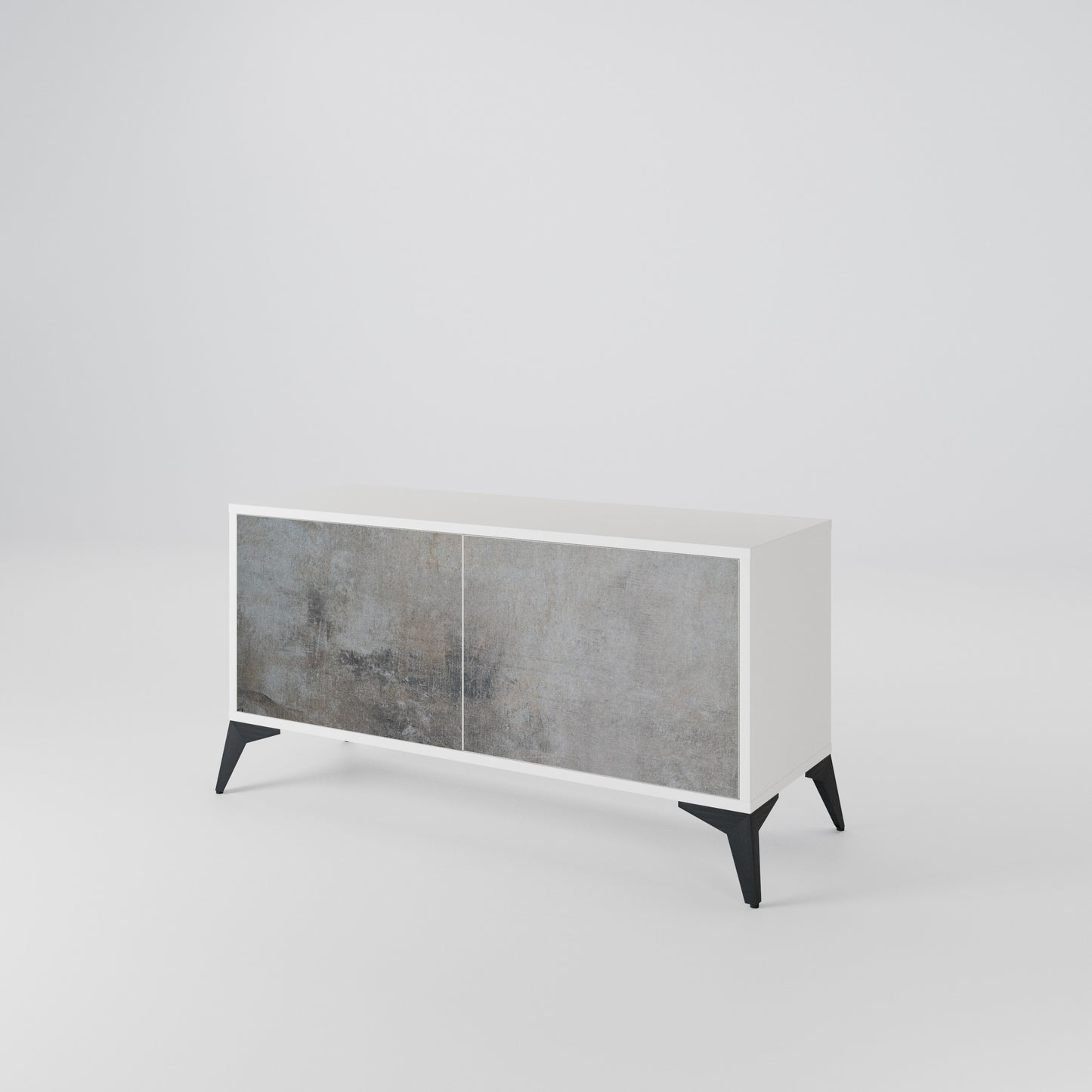CONCRETE WALL Kompaktní dvoudveřový TV stolek