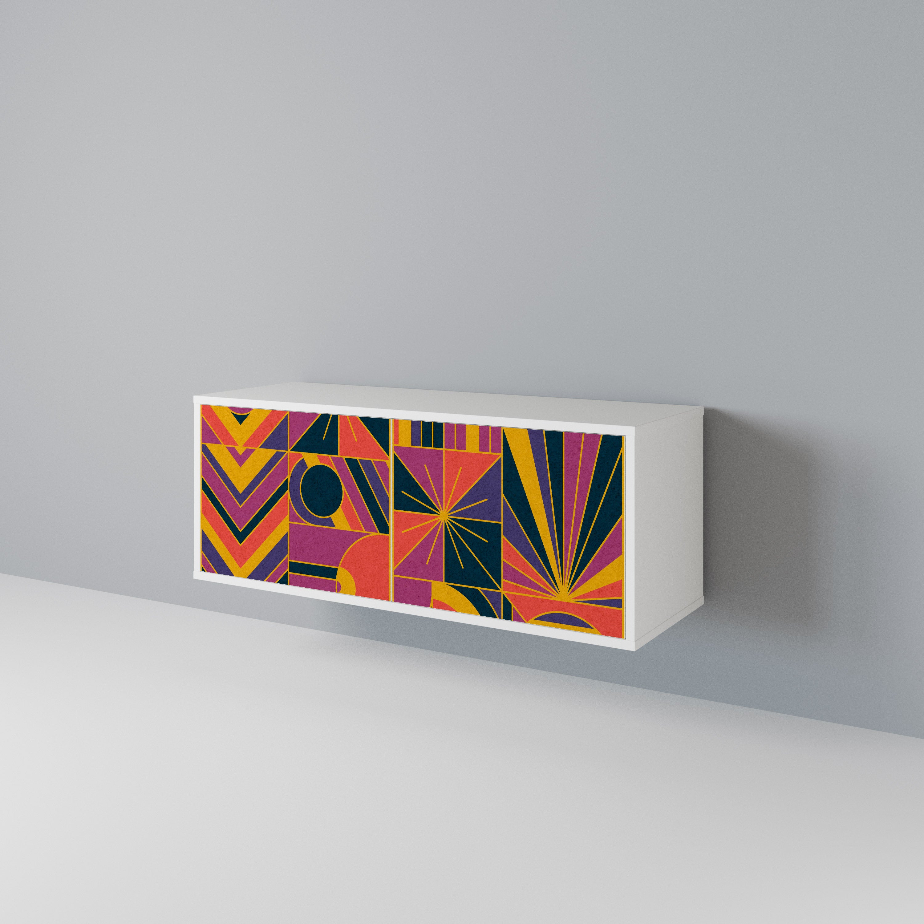 ELECTRIC PATTERNS Kompaktní dvoudveřový TV stolek