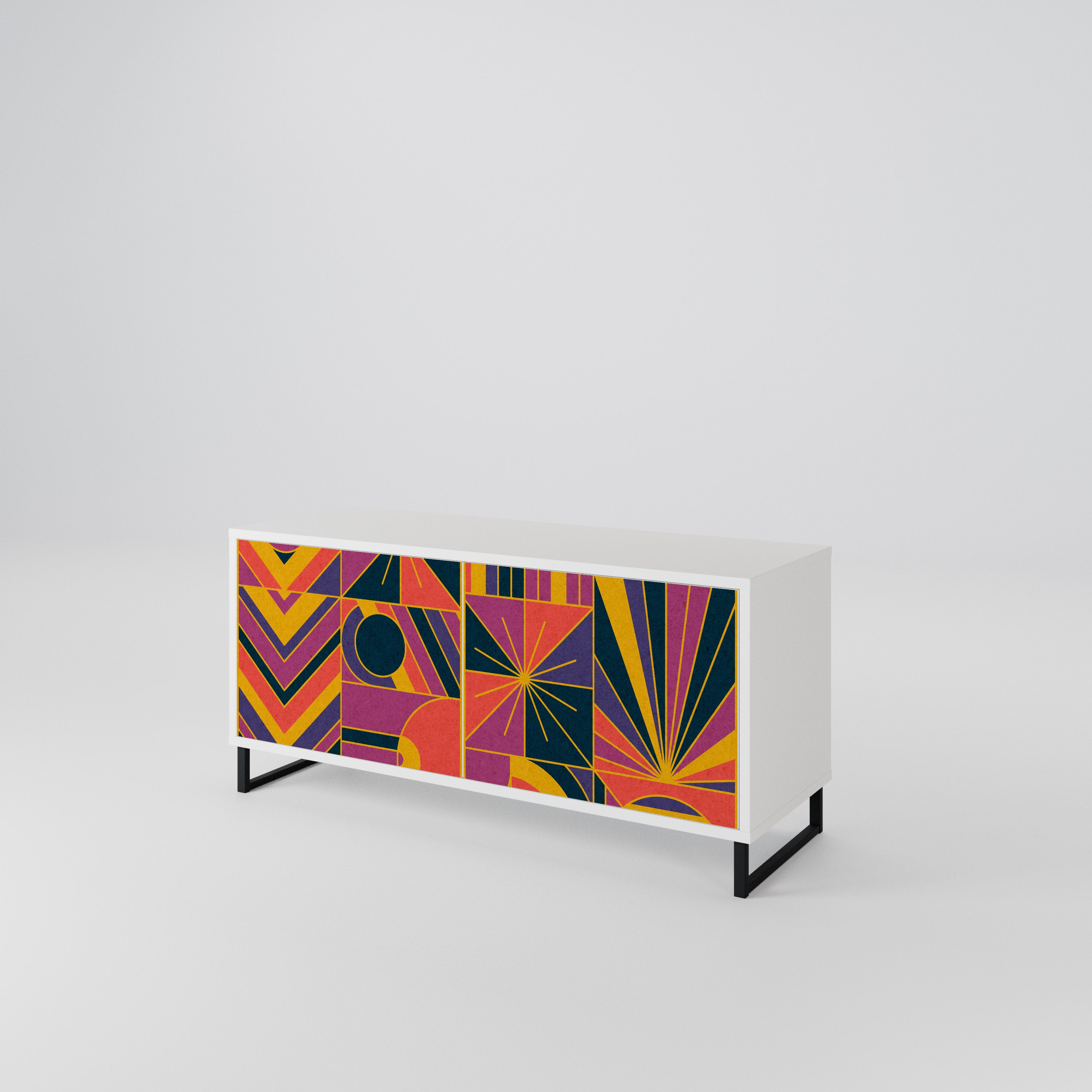 ELECTRIC PATTERNS Kompaktní dvoudveřový TV stolek