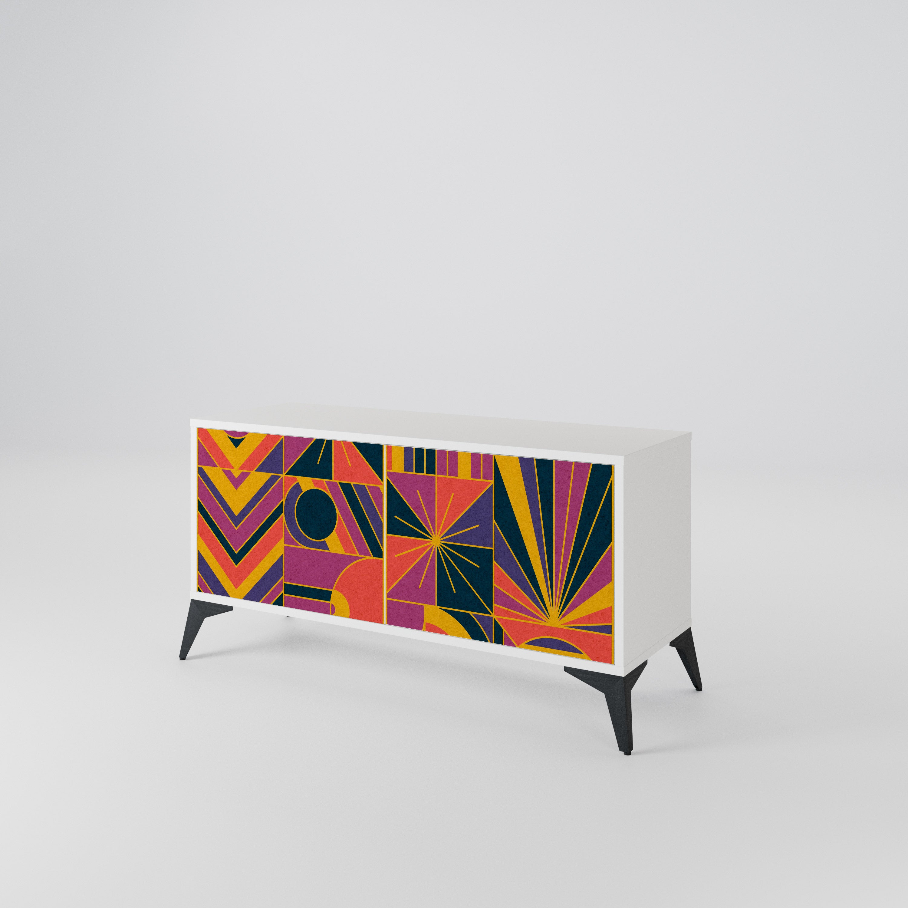 ELECTRIC PATTERNS Kompaktní dvoudveřový TV stolek