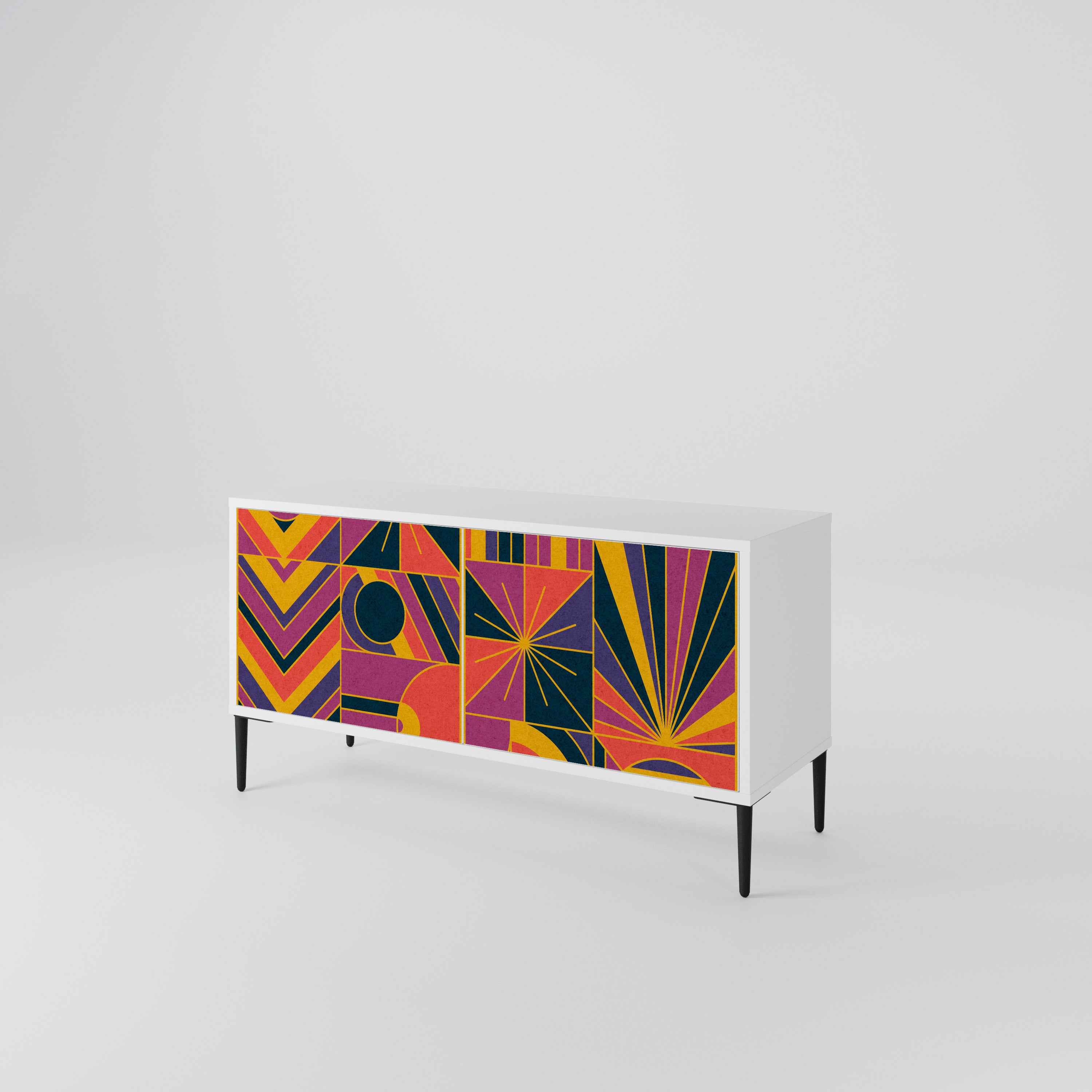 ELECTRIC PATTERNS Kompaktní dvoudveřový TV stolek