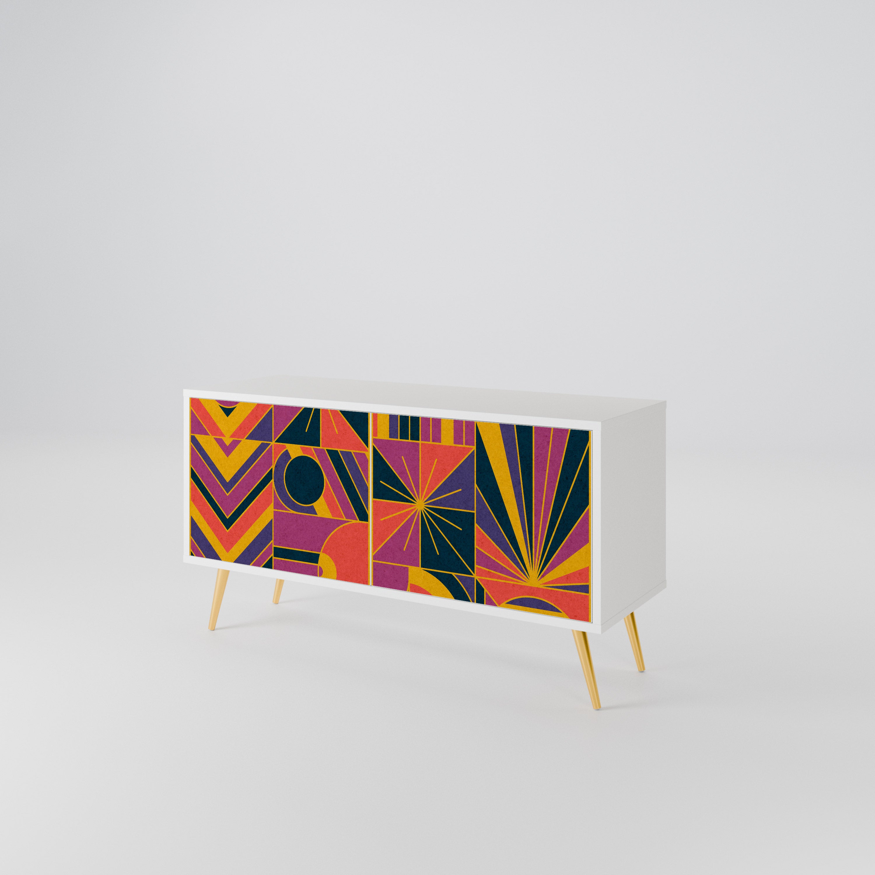 ELECTRIC PATTERNS Kompaktní dvoudveřový TV stolek