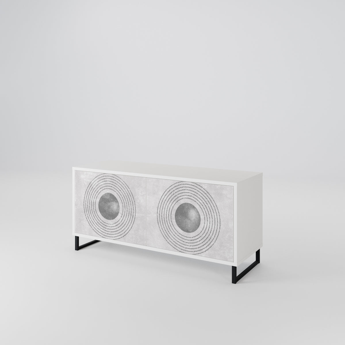 SOLID CIRCLES Kompaktní dvoudveřový TV stolek