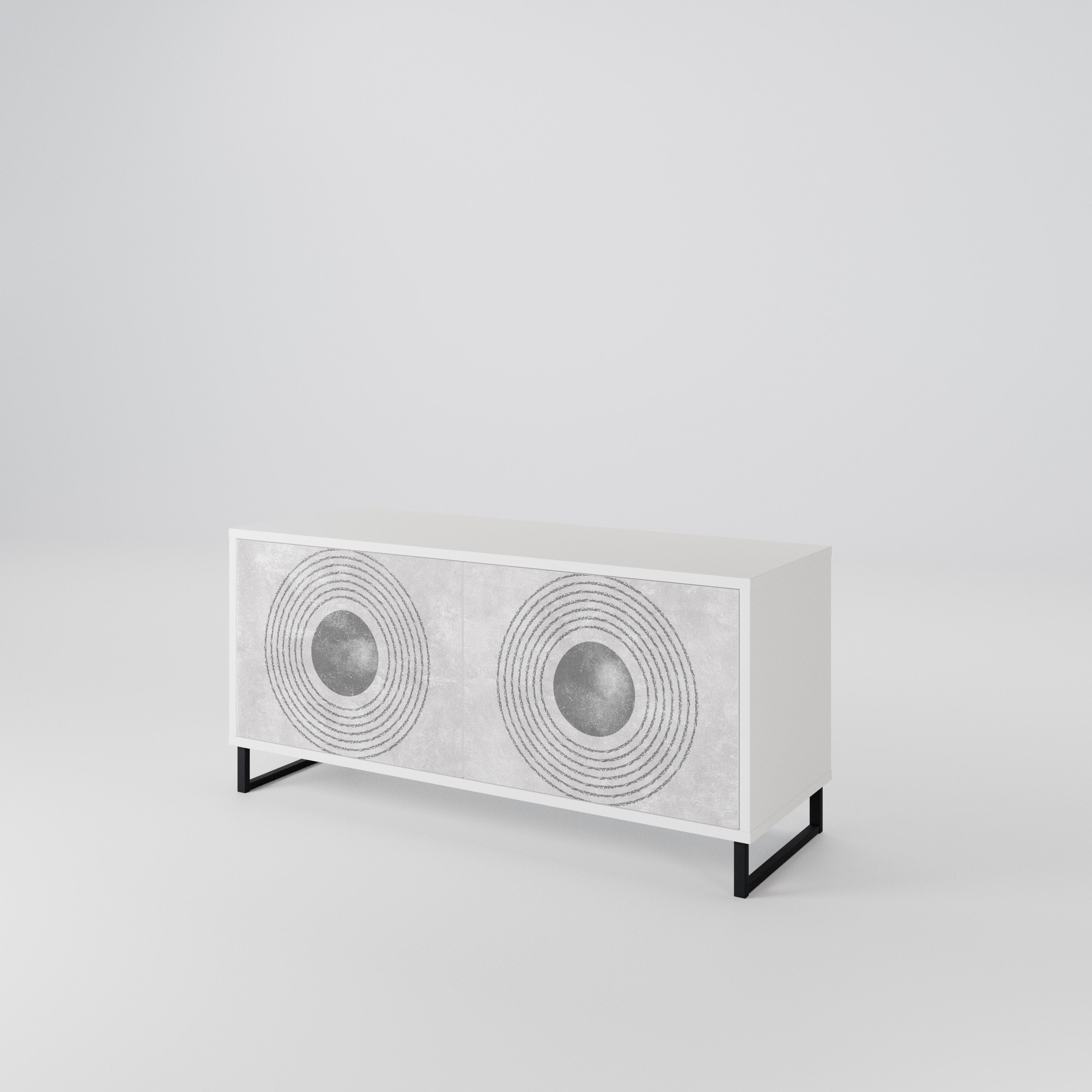 SOLID CIRCLES Kompaktní dvoudveřový TV stolek