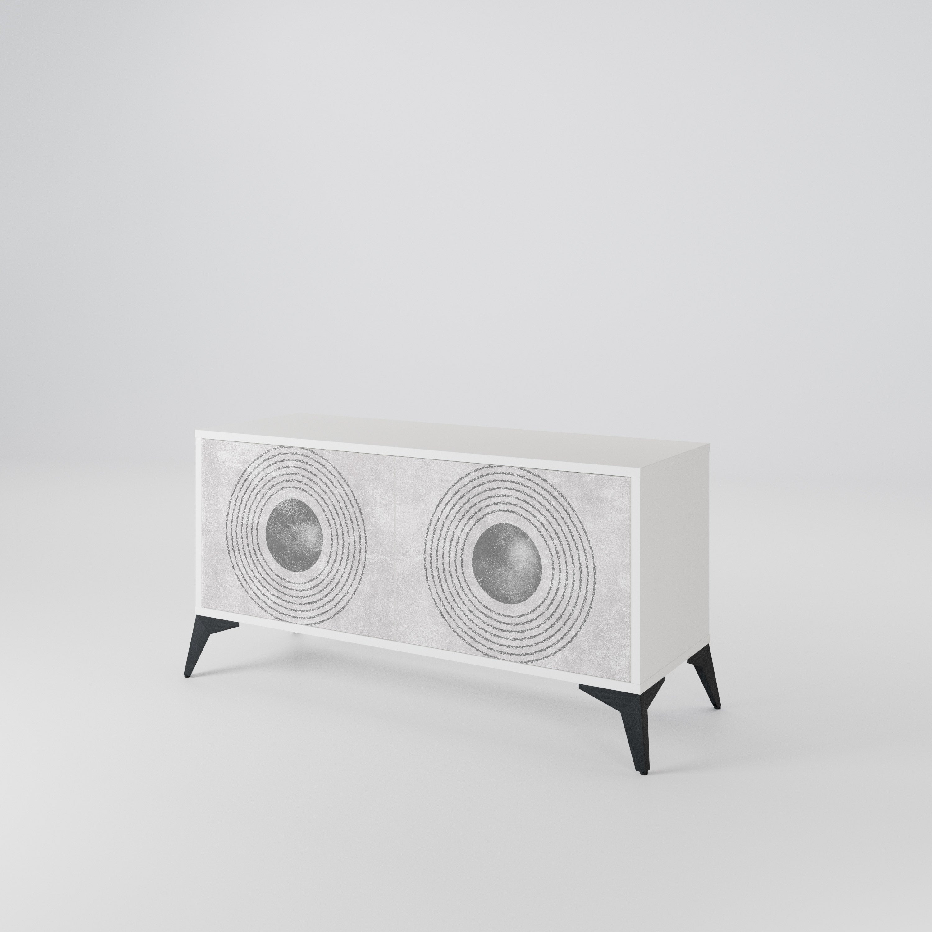 SOLID CIRCLES Kompaktní dvoudveřový TV stolek
